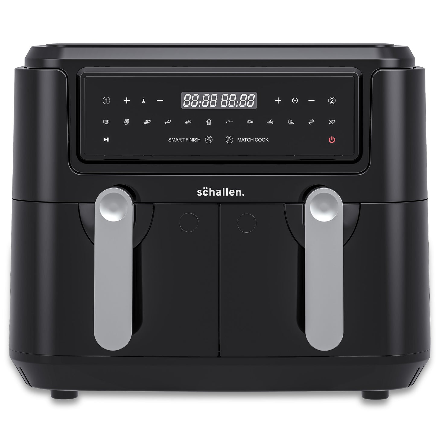 Schallen Black Dual Air Fryer, Digital, 10 Preset Functions, Low Running Cost and 60 Min Timer 