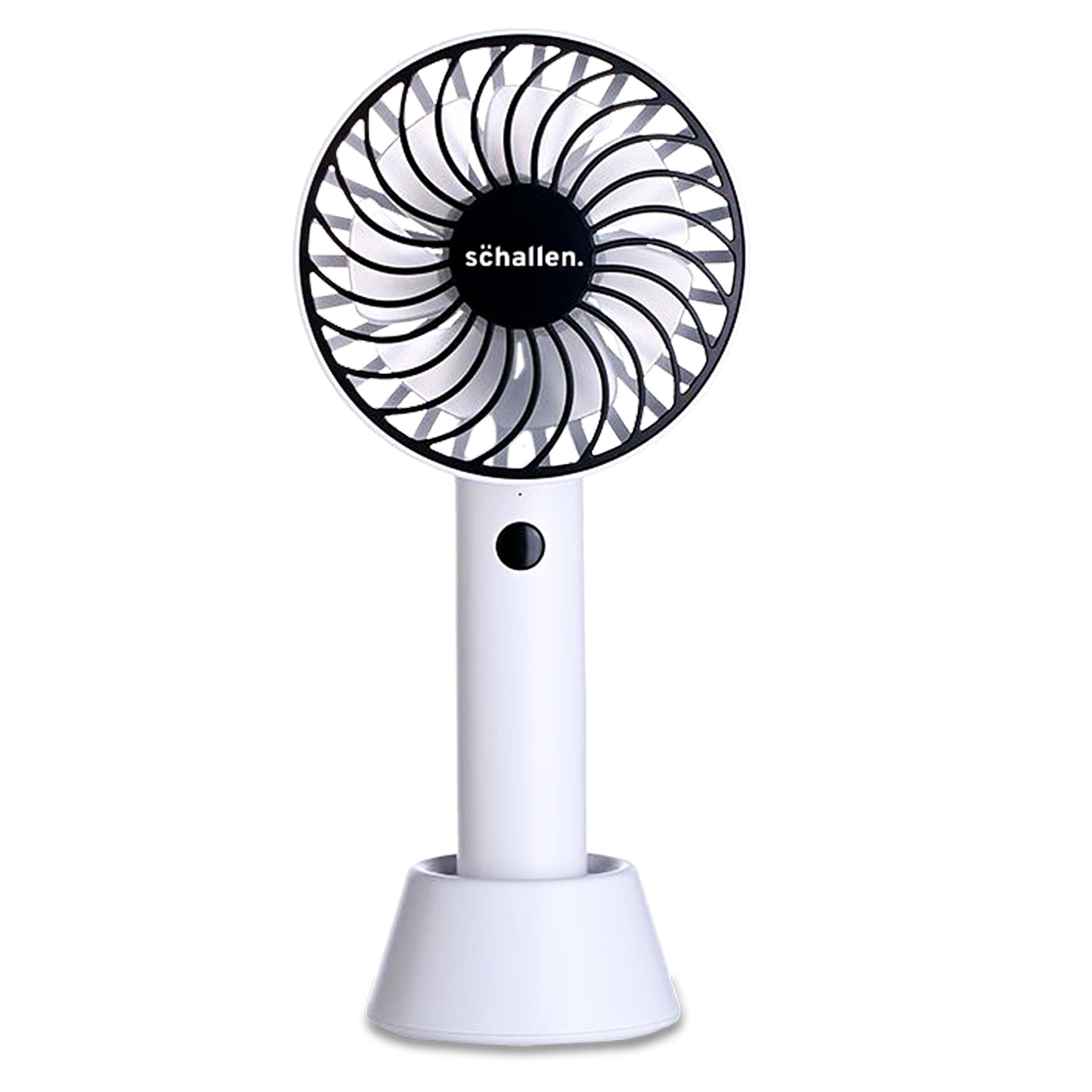 Schallen Black Mini Portable Travel Handheld Fan Battery Powered USB Rechargeable Lightweight Fan