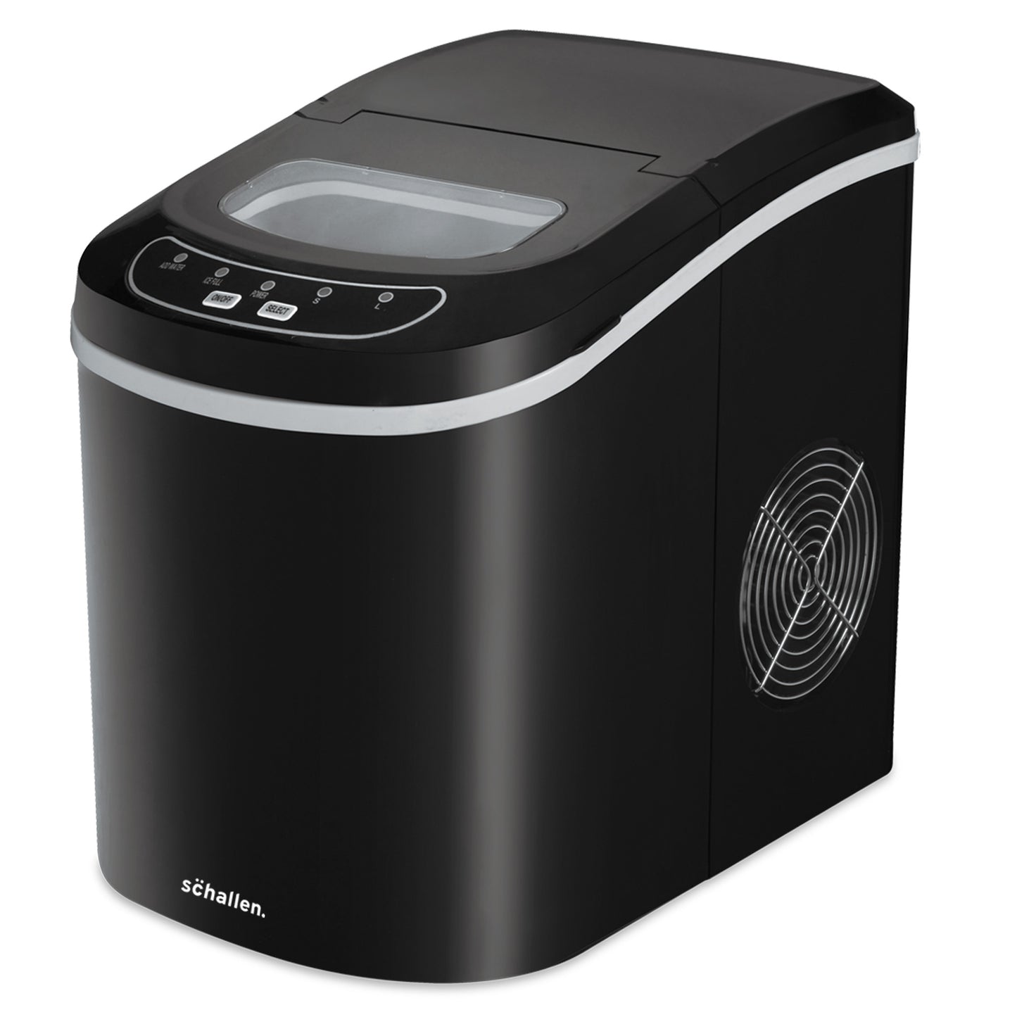 Schallen Black Counter Top Ice Maker Machine 26lb in 24H Small & Large Ice Cubes Maker with 2.2L Tank