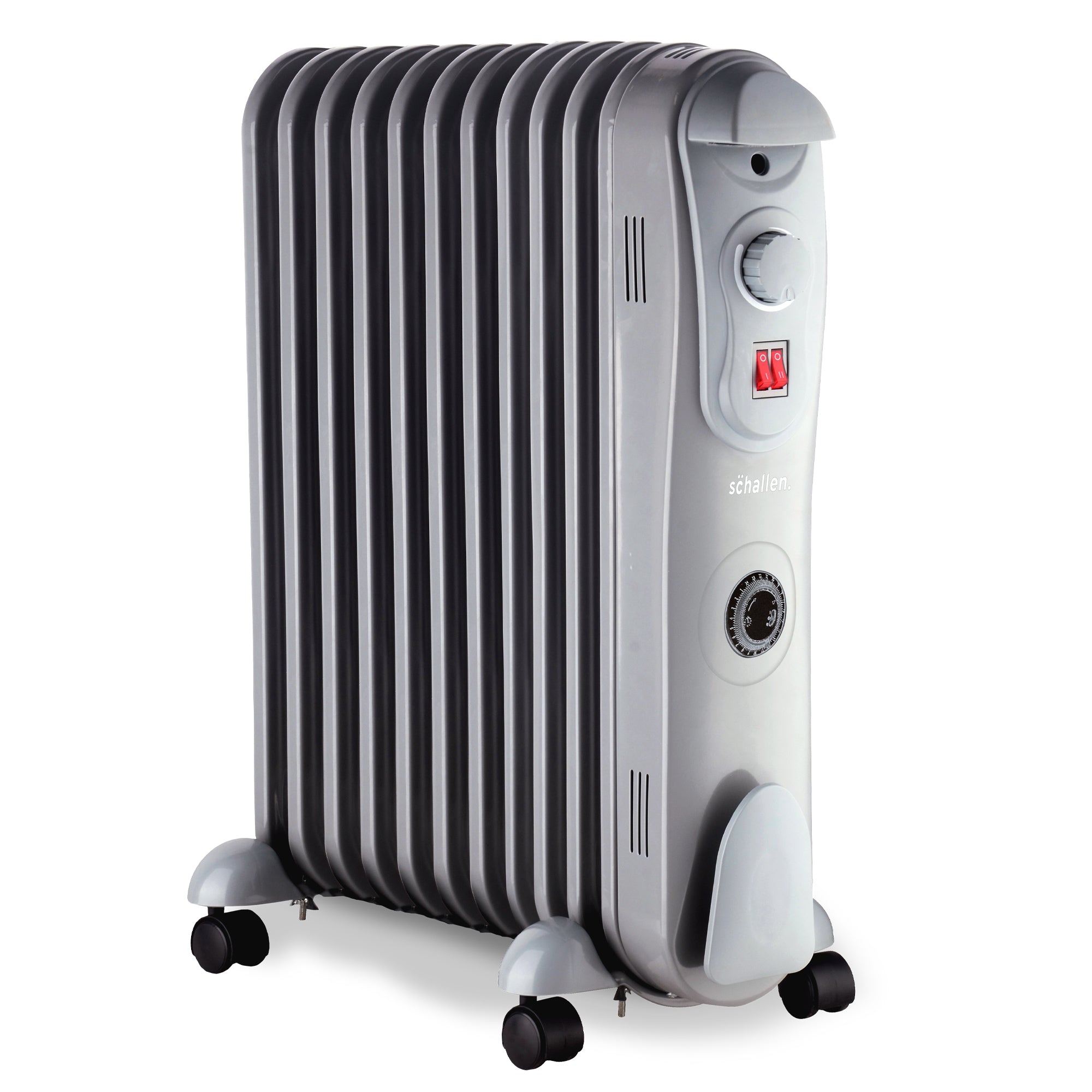 Oil Radiator 2500W Oil Radiator Heater 11 Rib Thermostat Electric Heater  Grey