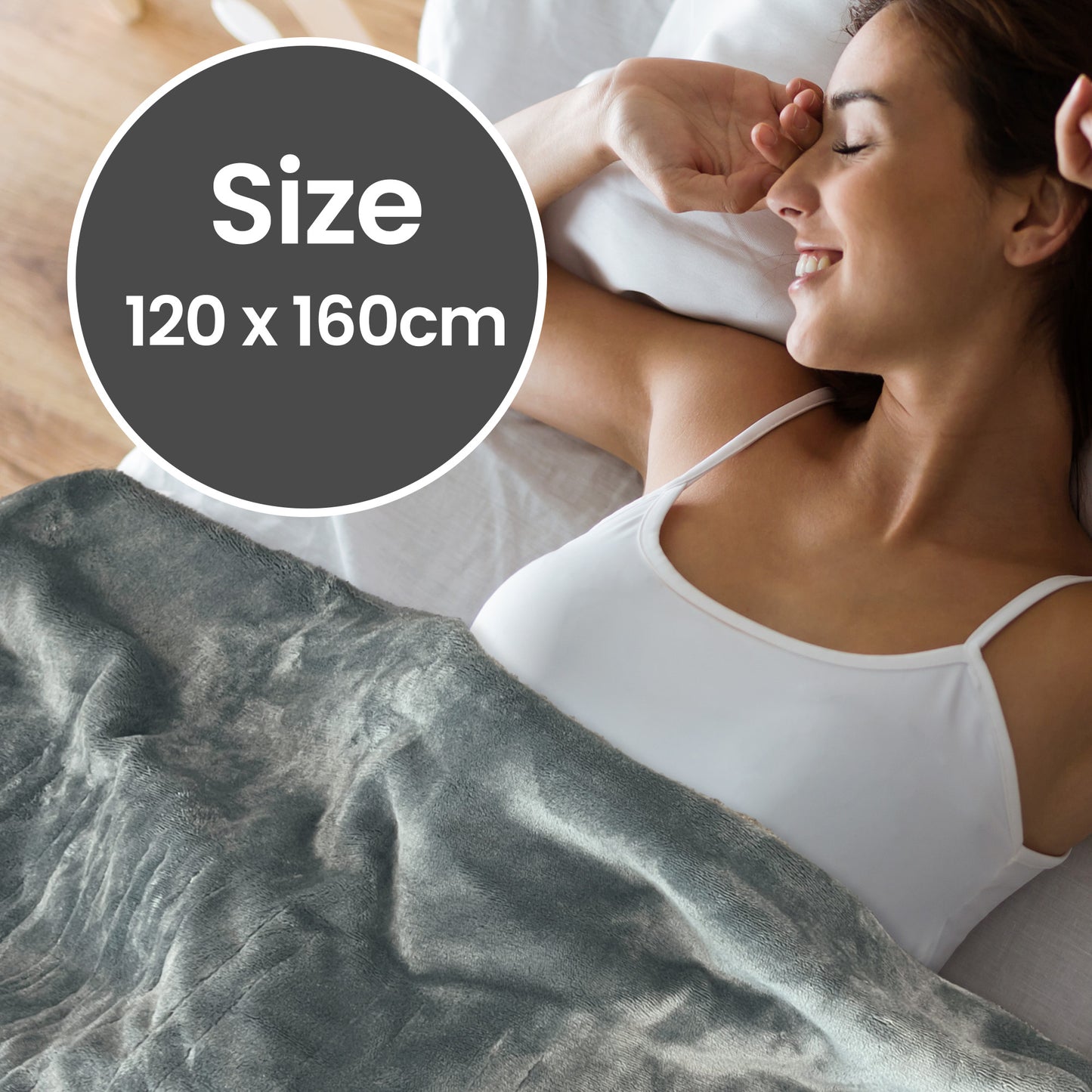Schallen Forest Green Large Double Electric Soft Heated Throw Over Blanket with Timer