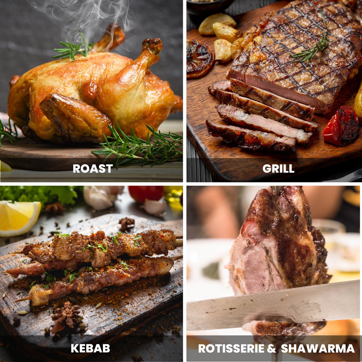 Schallen Electric 1500W 360° Rotating 21L Rotisserie Grill for Kebabs, Skewers and Roasts