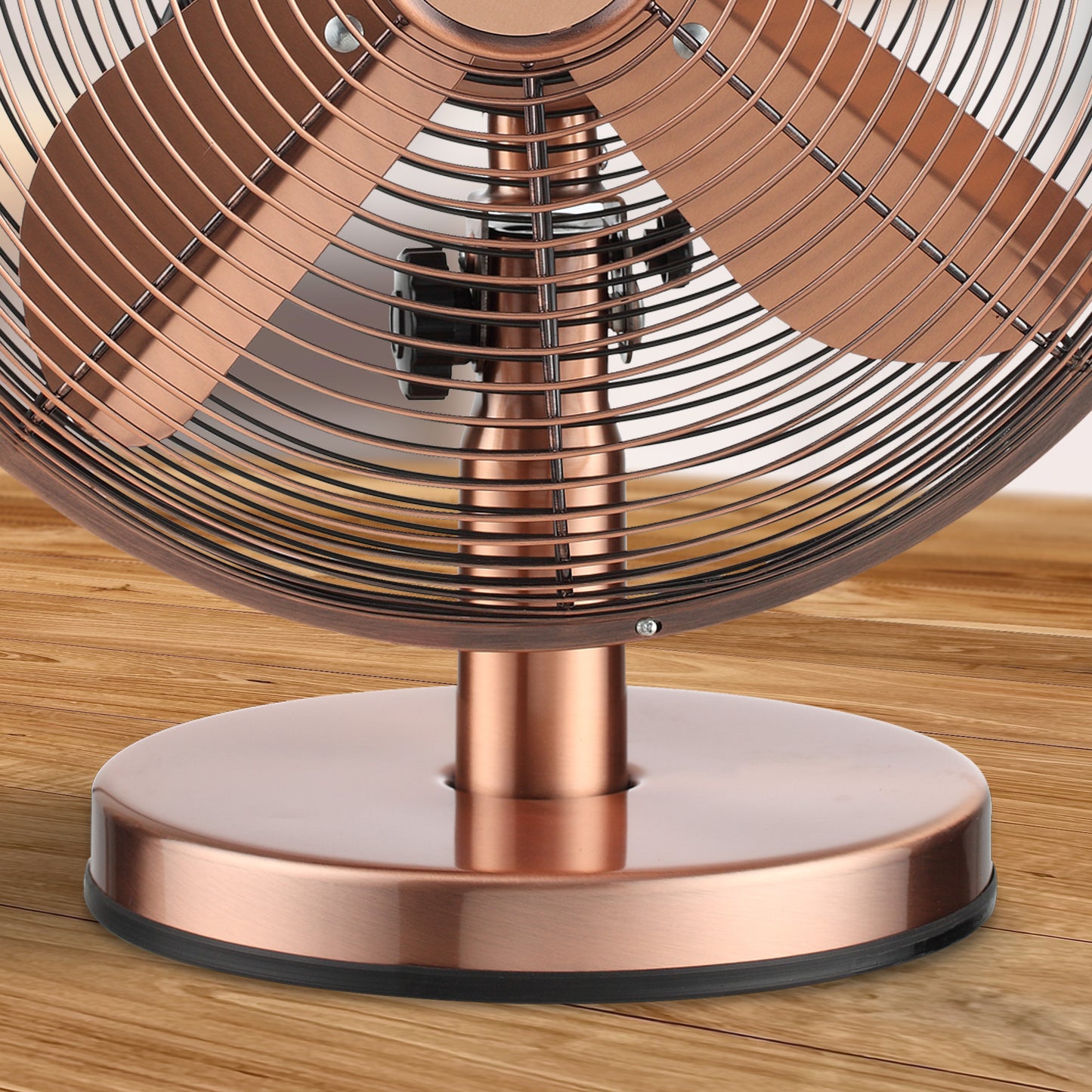 Schallen Copper Electric Sturdy Metal 12" 3 Speed Tilt Oscillating Worktop Desk Table Fan