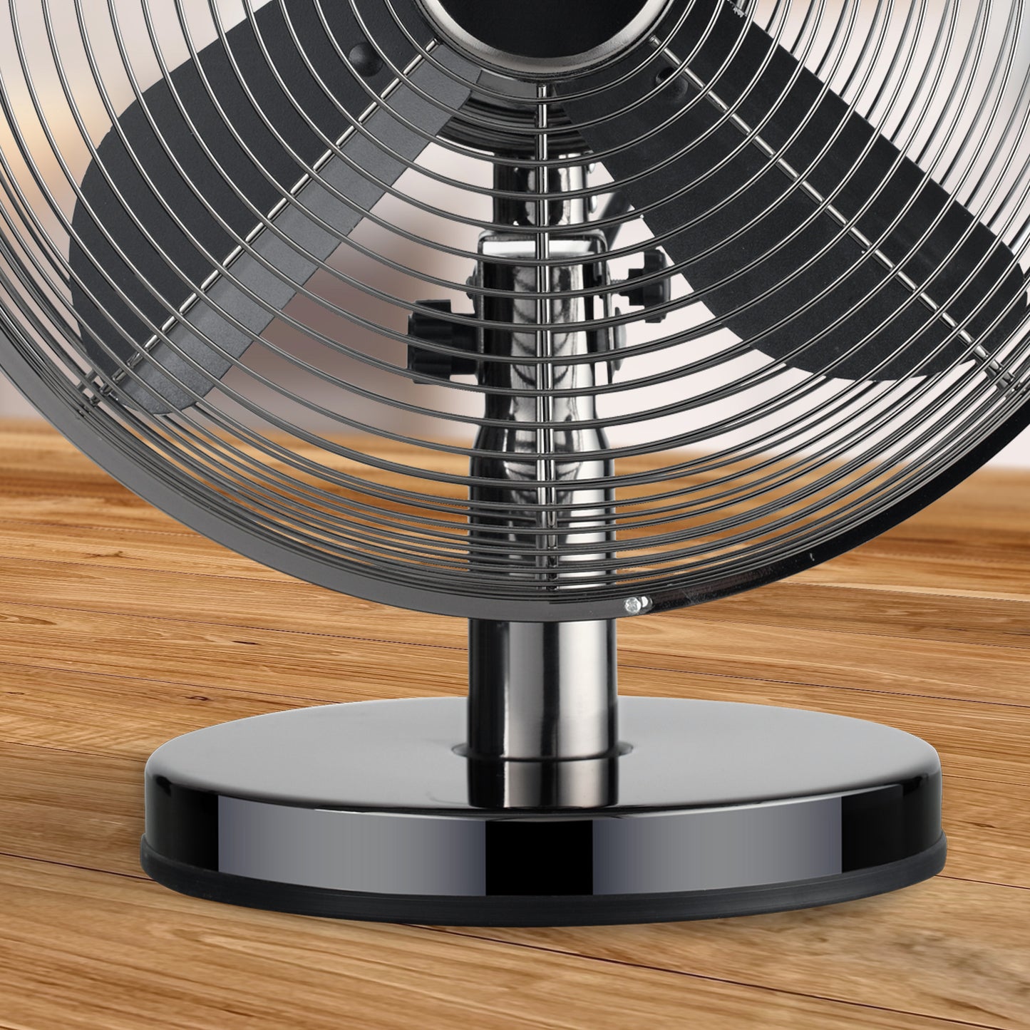 Schallen Gunmetal Black Electric Sturdy Metal 12" 3 Speed Tilt Oscillating Worktop Desk Table Fan