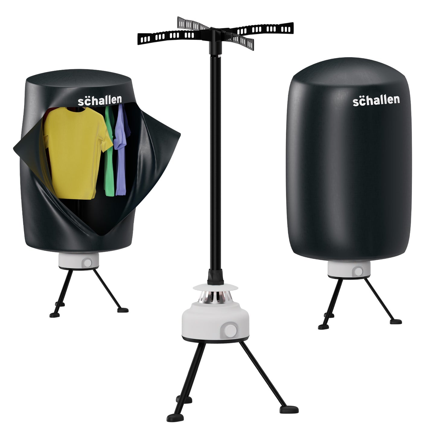 Schallen 1000W Heated Clothes Airer with Mechanical Timer and Protective Cover – Efficient Indoor Drying Rack
