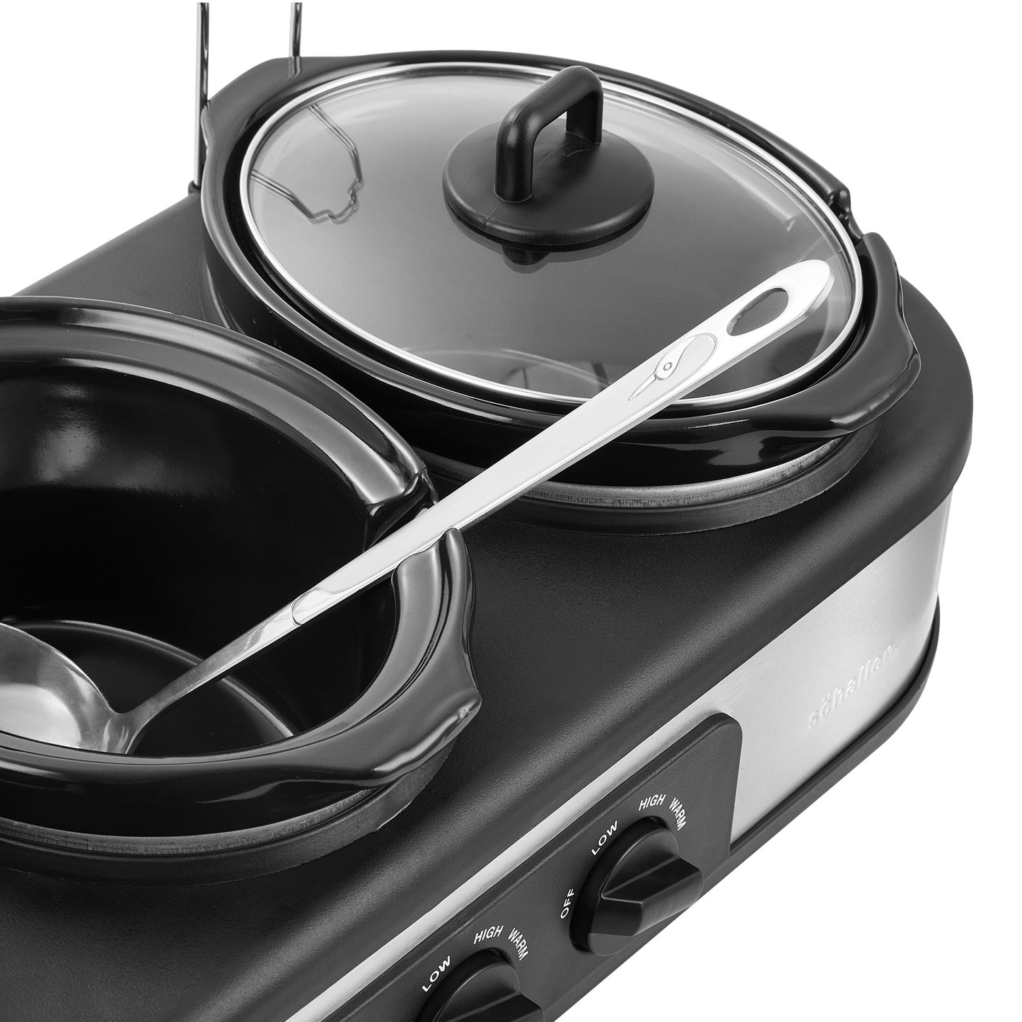 Schallen Triple 3 x 1L Stainless Steel Stew and Stir Slow Cooker Cooking Machine