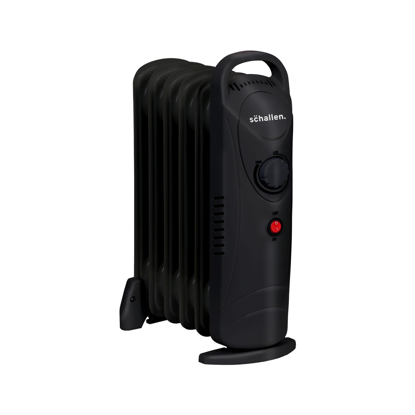 Schallen Black 800W 6 Fin Mini Small Portable Electric Slim Oil Filled Radiator Heater