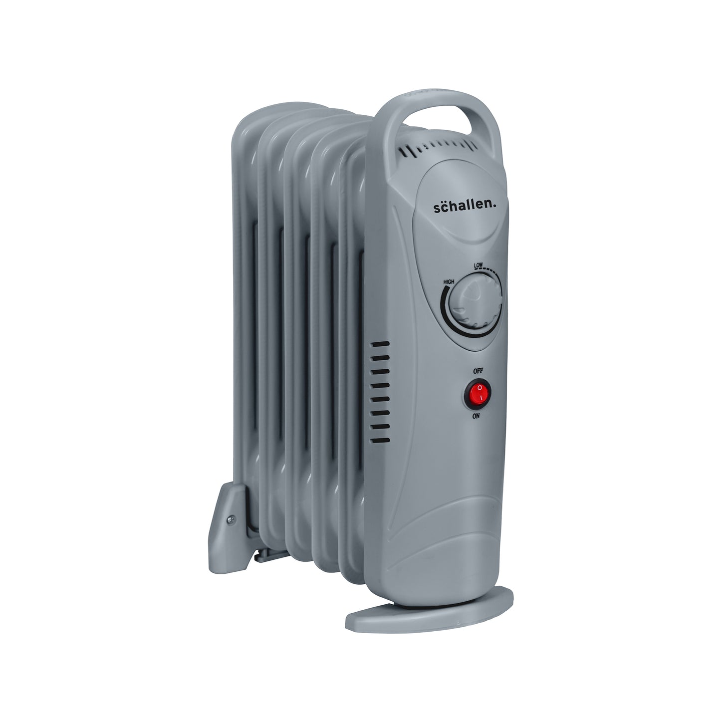 Schallen Grey 800W 6 Fin Mini Small Portable Electric Slim Oil Filled Radiator Heater