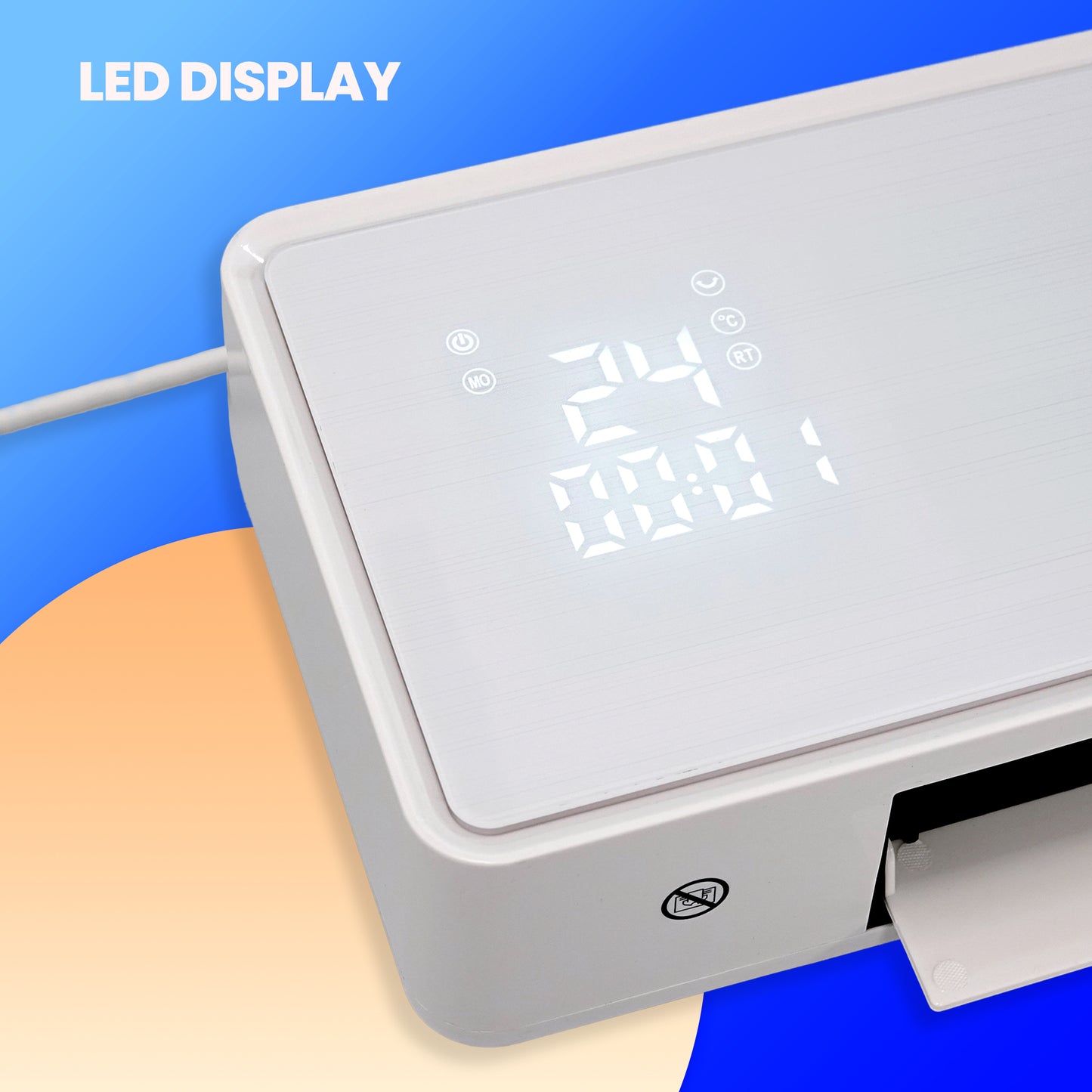 Schallen White Oscillating Digital Wall Mounted Over Door PTC Heater with 24H Timer & Remote