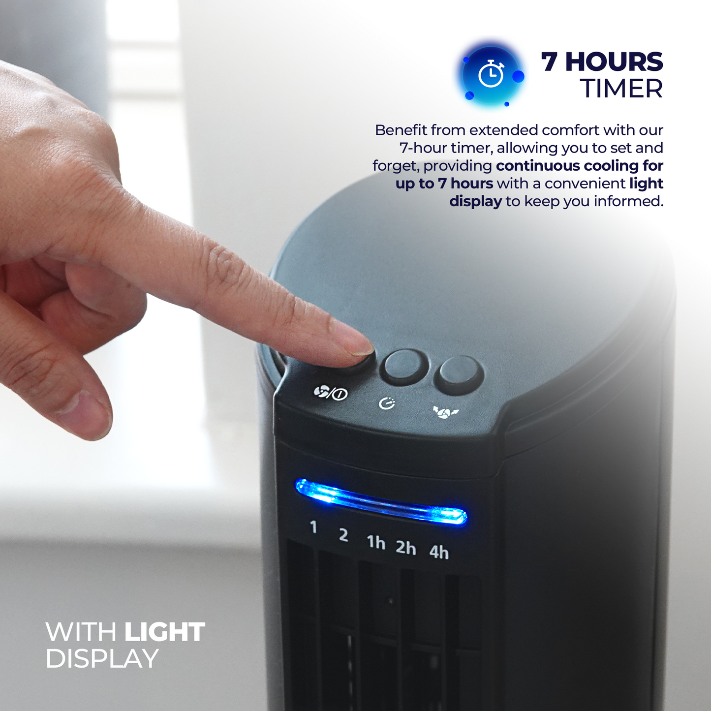Schallen 15" Electric Air Cooling Quiet Oscillation Floor Desk Mini Tower Fan with Timer - Black