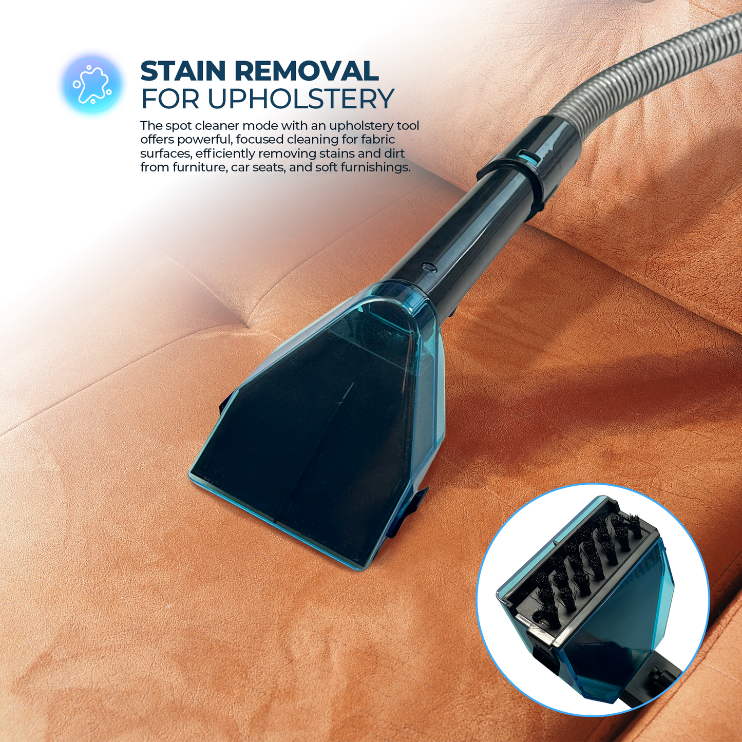 Schallen Deep Cleaning Upholstery and Carpet Cleaner Machine, Carpet Washer with Clean & Dirty Water Tank, Portable, Powerful 500W Motor, Including Carpet Brush, Glass Brush & Crevice Nozzle