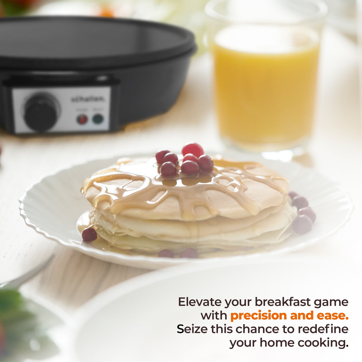 Schallen Black 1000W 12" Electric Traditional Pancake & Crepe Maker Machine Hot Plate & Utensils