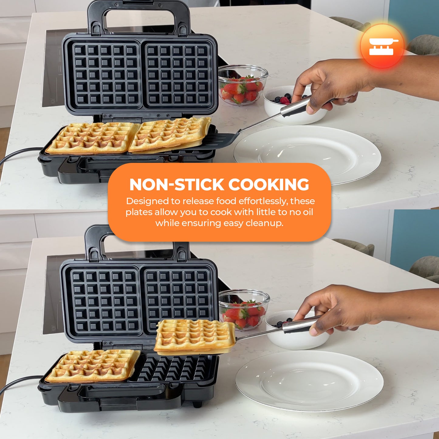 Schallen Electric All in 1 Multi Grill Grilling Machine, Sandwhich, Toastie & Waffle Maker Machine - Includes 4 Removable Large None Stick Cooking Plates (Stainless Steel, Black & Silver)