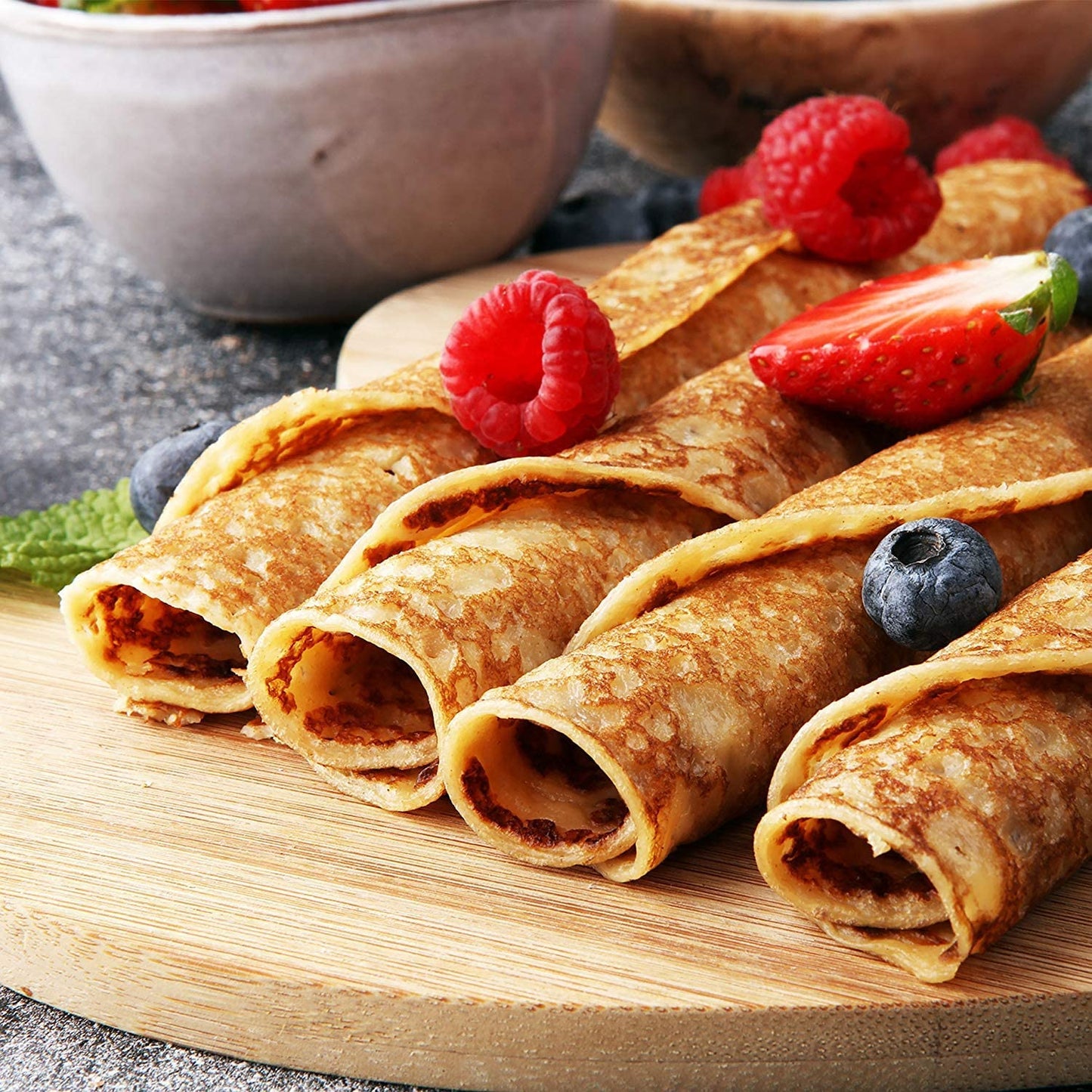 Schallen Black 1000W 12" Electric Traditional Pancake & Crepe Maker Machine Hot Plate & Utensils