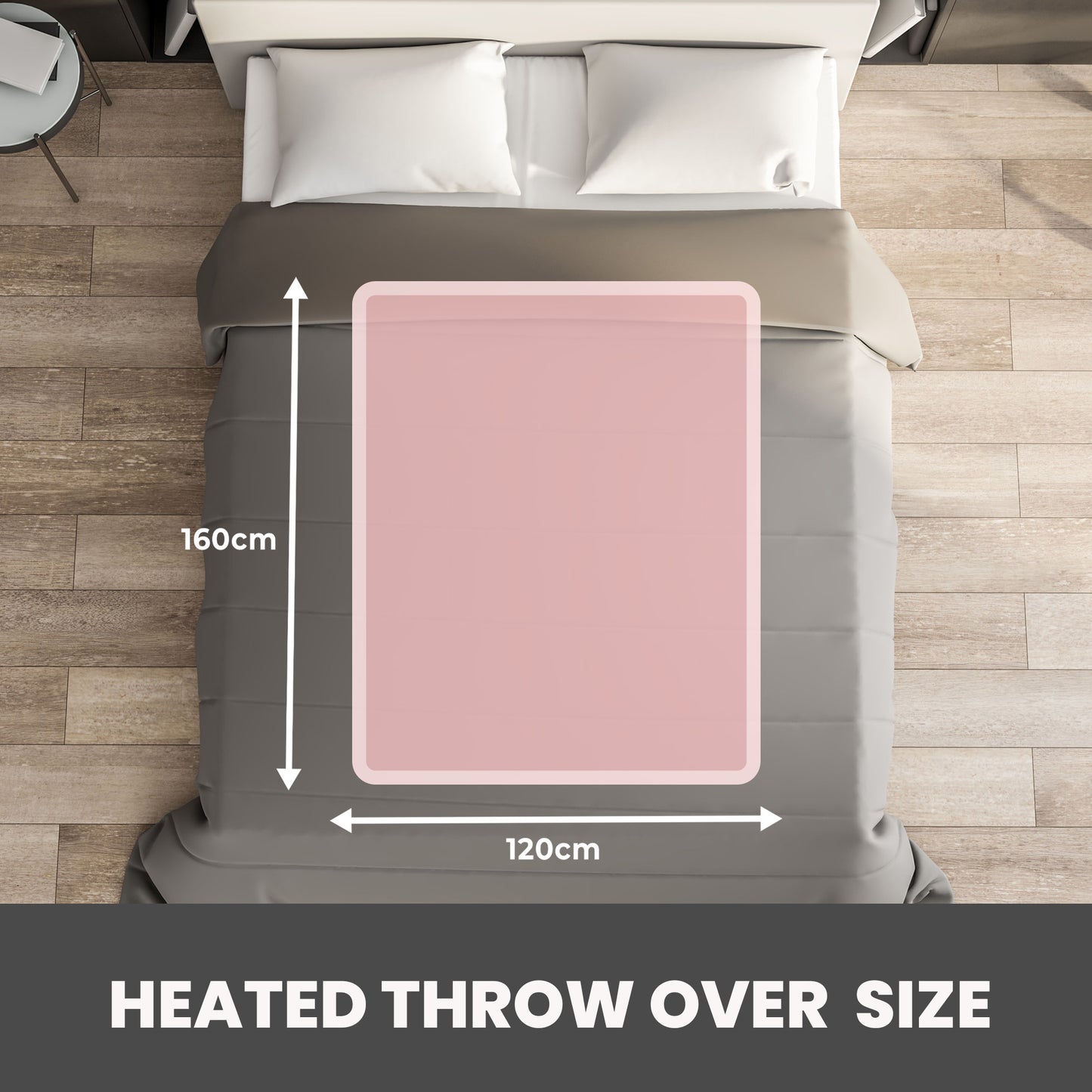 Schallen Rust Burnt Orange Large Double Waffle Soft Fleece Electric Heated Throw Over Blanket Honeycomb Overblanket with Timer