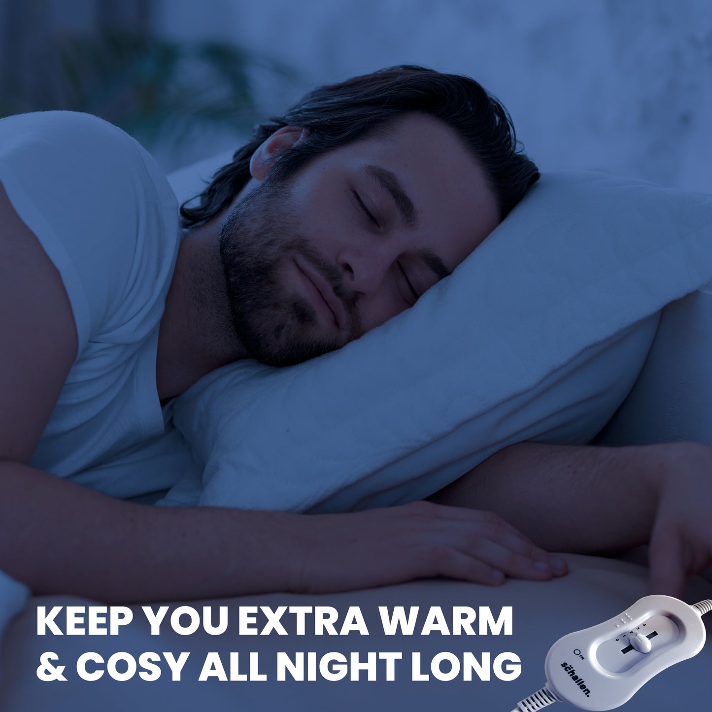 Schallen Soft Fleece Comfort Electric Heated Bed Sheet Blanket with Remote Control & 3 Heat Settings