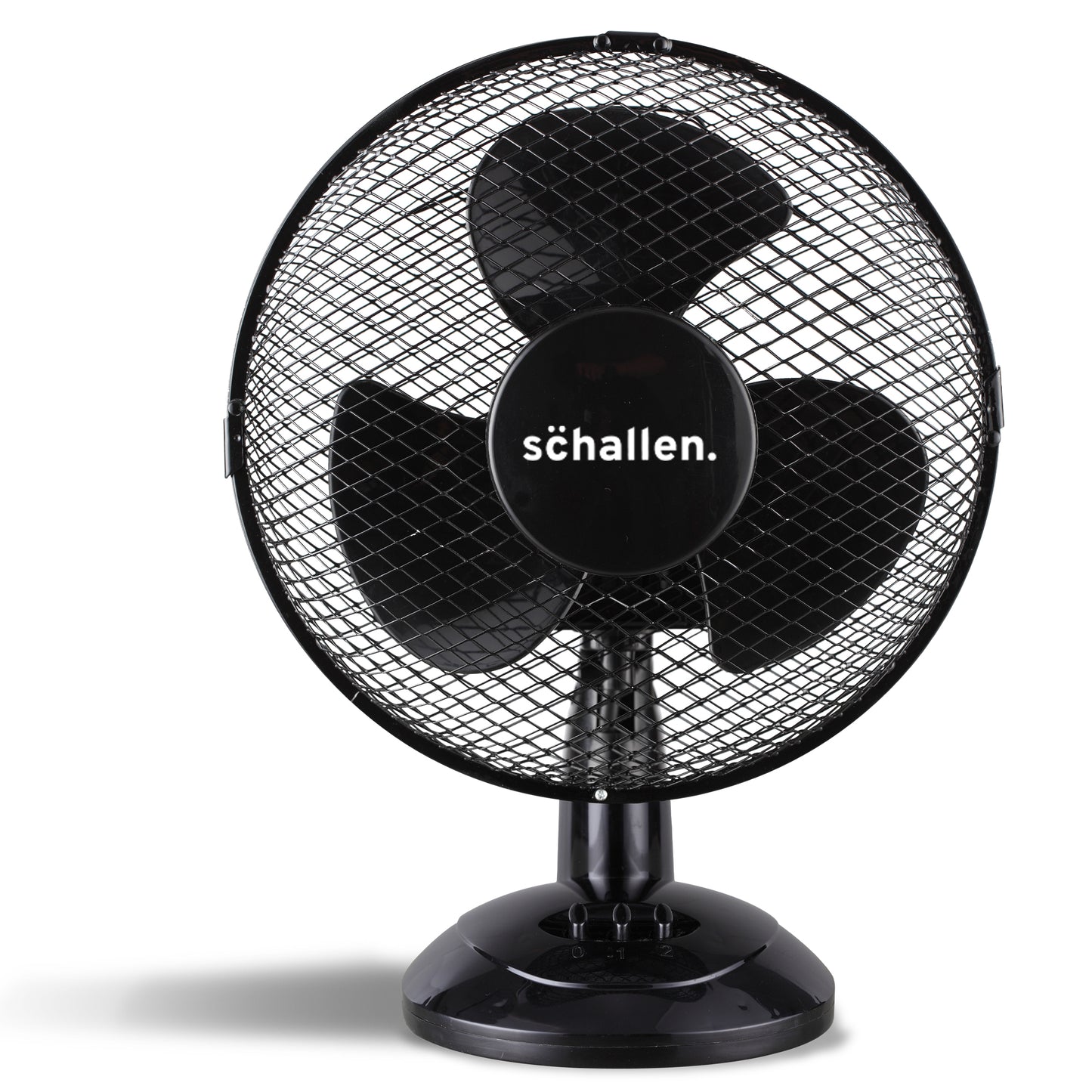Schallen Small 9" Portable Desk Table Oscillating Cooling Fan with 2 Speed Setting - Black