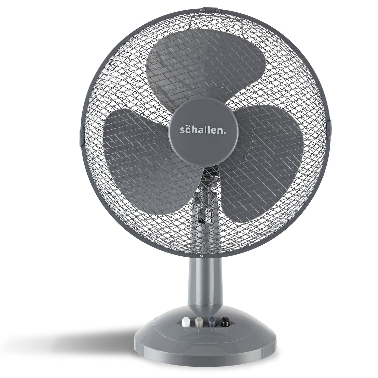 Schallen Electric 12" 3 Speed Oscillating Worktop Desk Table Air Cooling Fan - Grey
