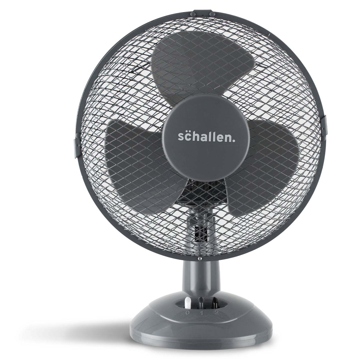 Schallen Small 9" Portable Desk Table Oscillating Cooling Fan with 2 Speed Setting - Grey