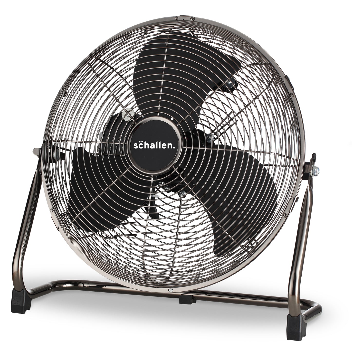 Schallen Gunmetal Black Metal High Velocity Cold Air Circulator Adjustable Floor Fan - 14"