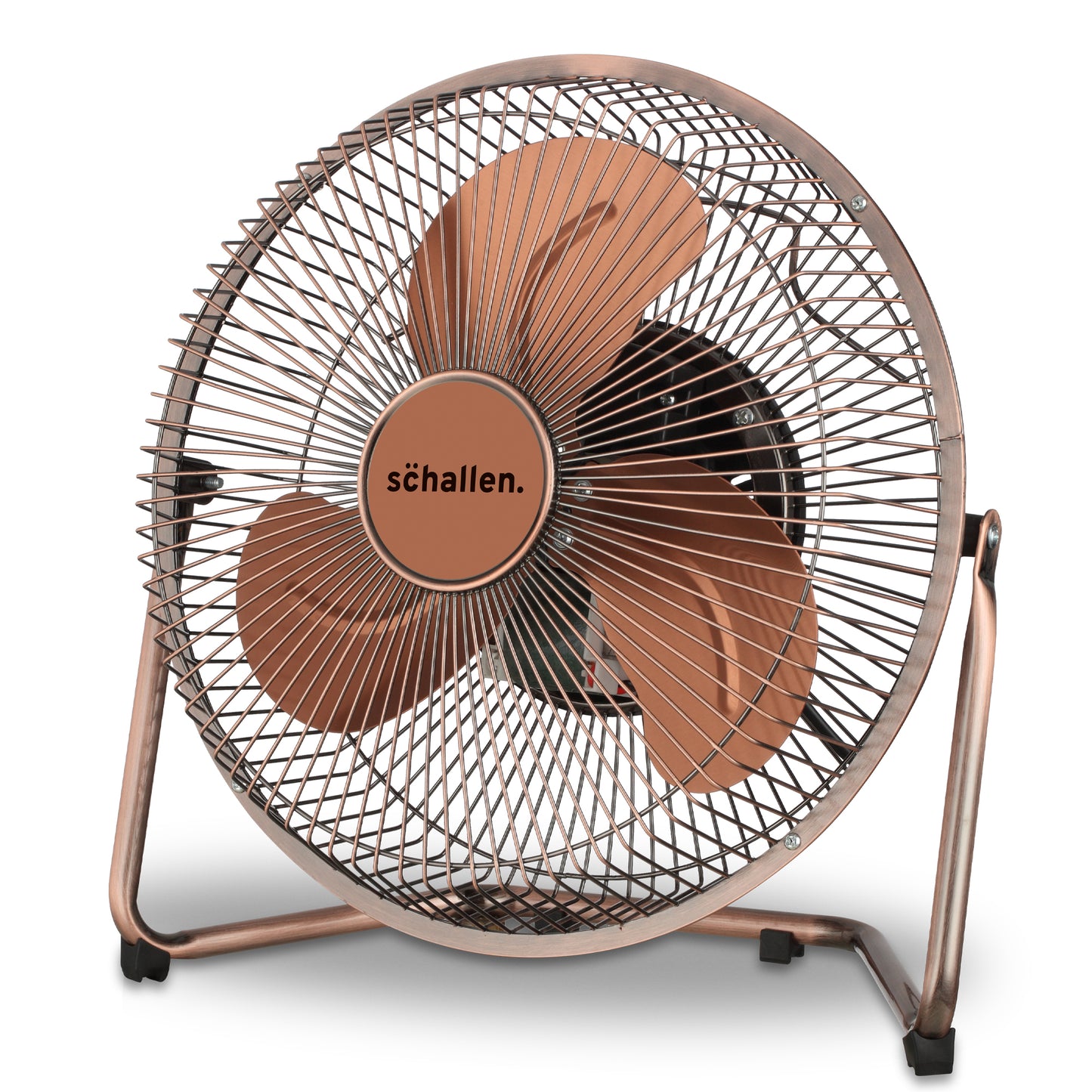 Schallen Copper Small Metal High Velocity Cold Air Circulator Adjustable Floor Fan - 9"