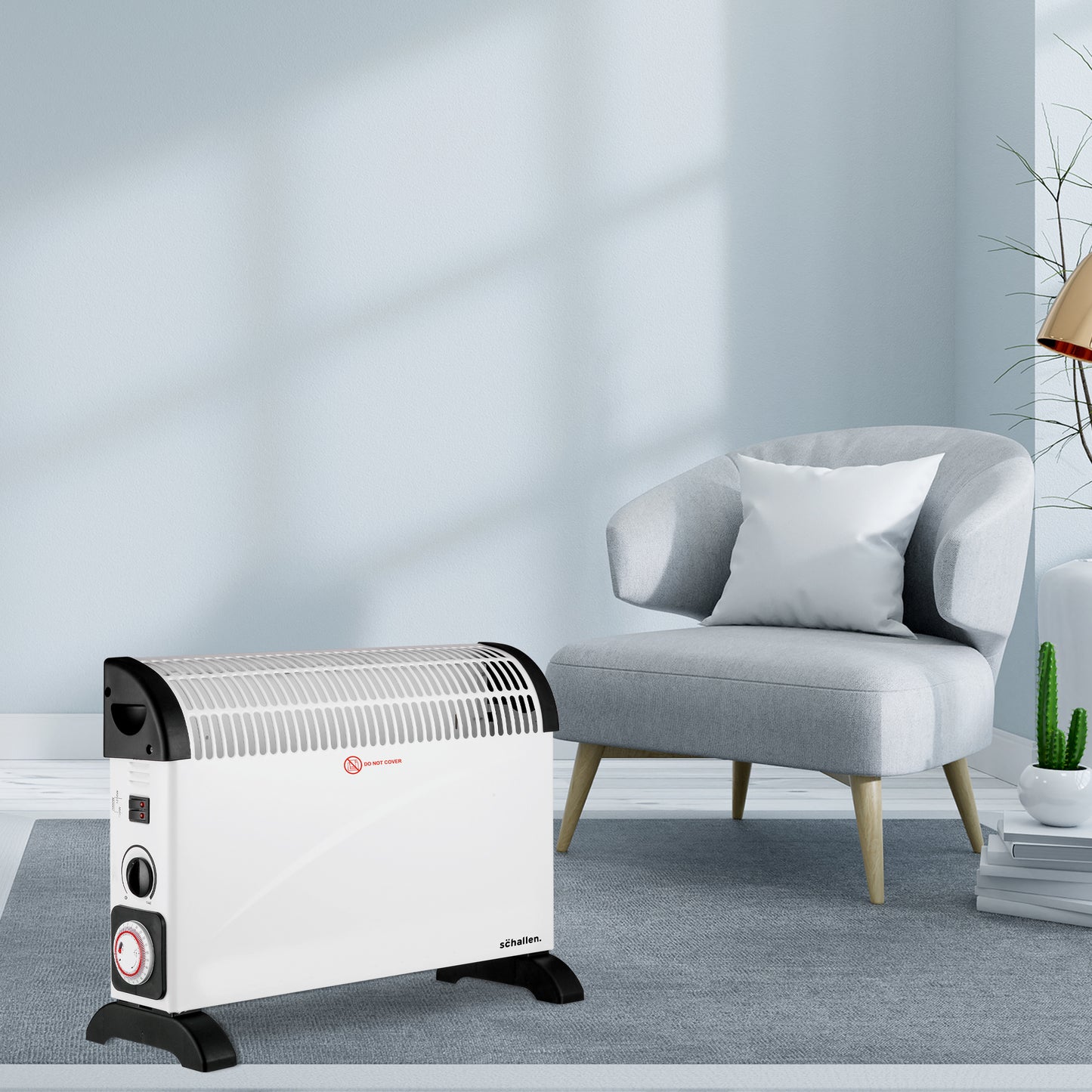 Schallen White 2000W Electric Convector Radiator Heater with Timer