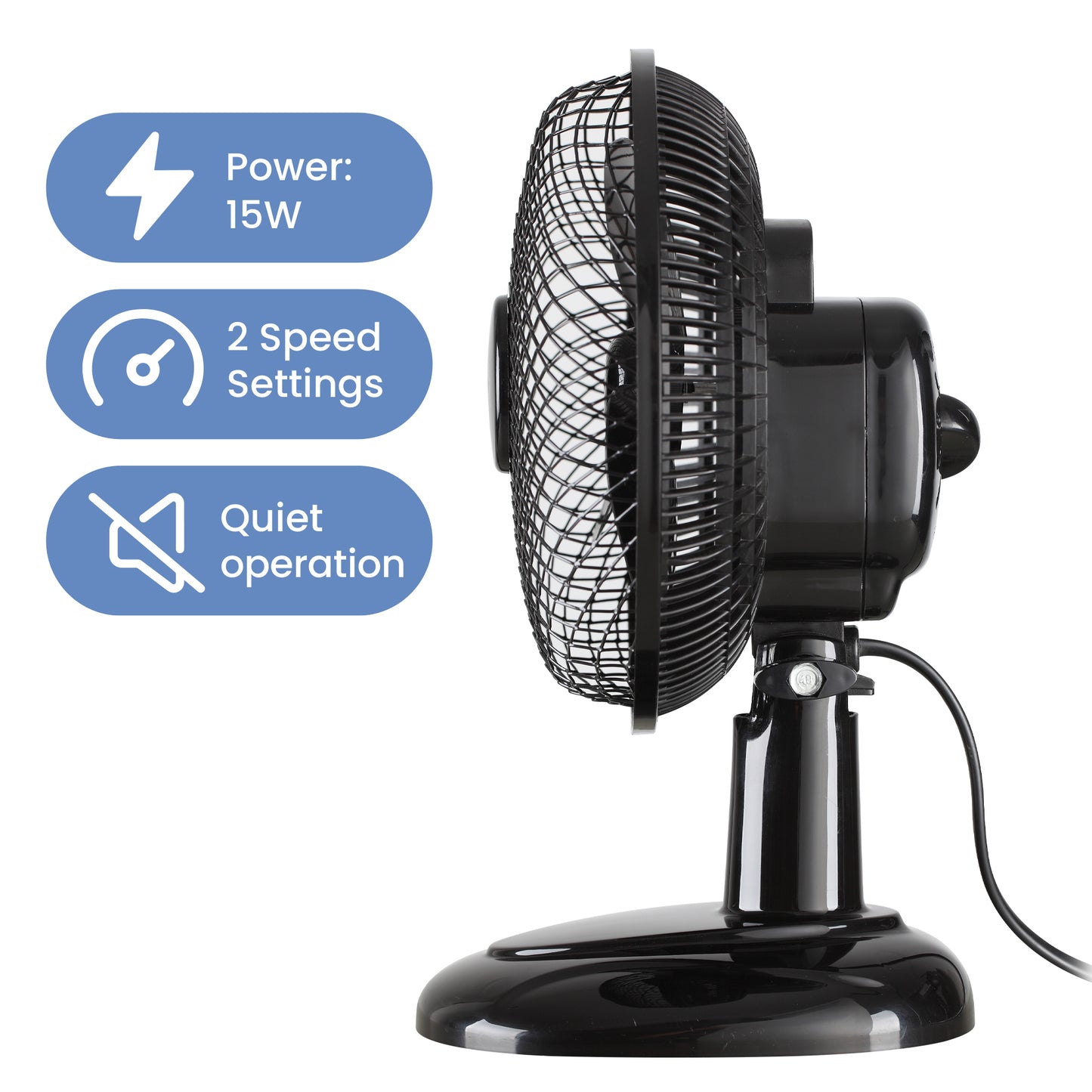 Schallen 6" Small Electric Modern Portable Air Cooling Fan with Tilt Feature - Black