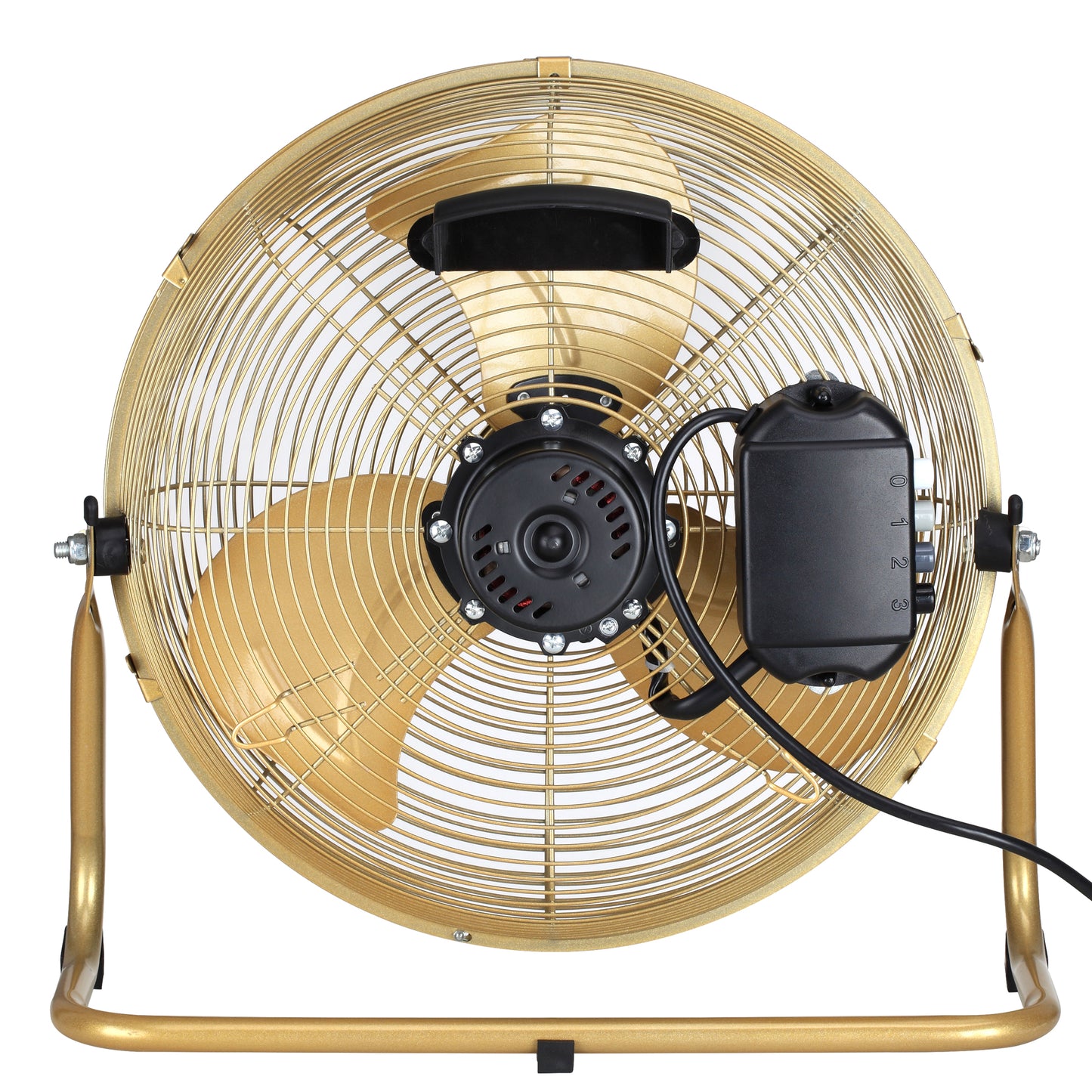 Schallen Champagne Gold Metal High Velocity Cold Air Circulator Adjustable Floor Fan - 14"