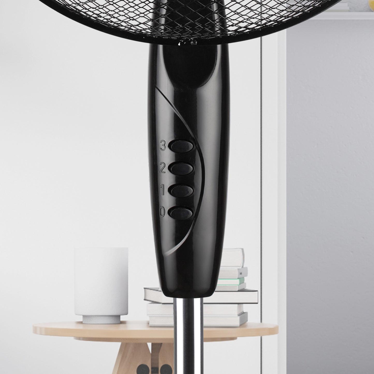 Schallen 16" Electric Oscillating Floor Standing Tall Pedestal Air Cooling Fan - Black