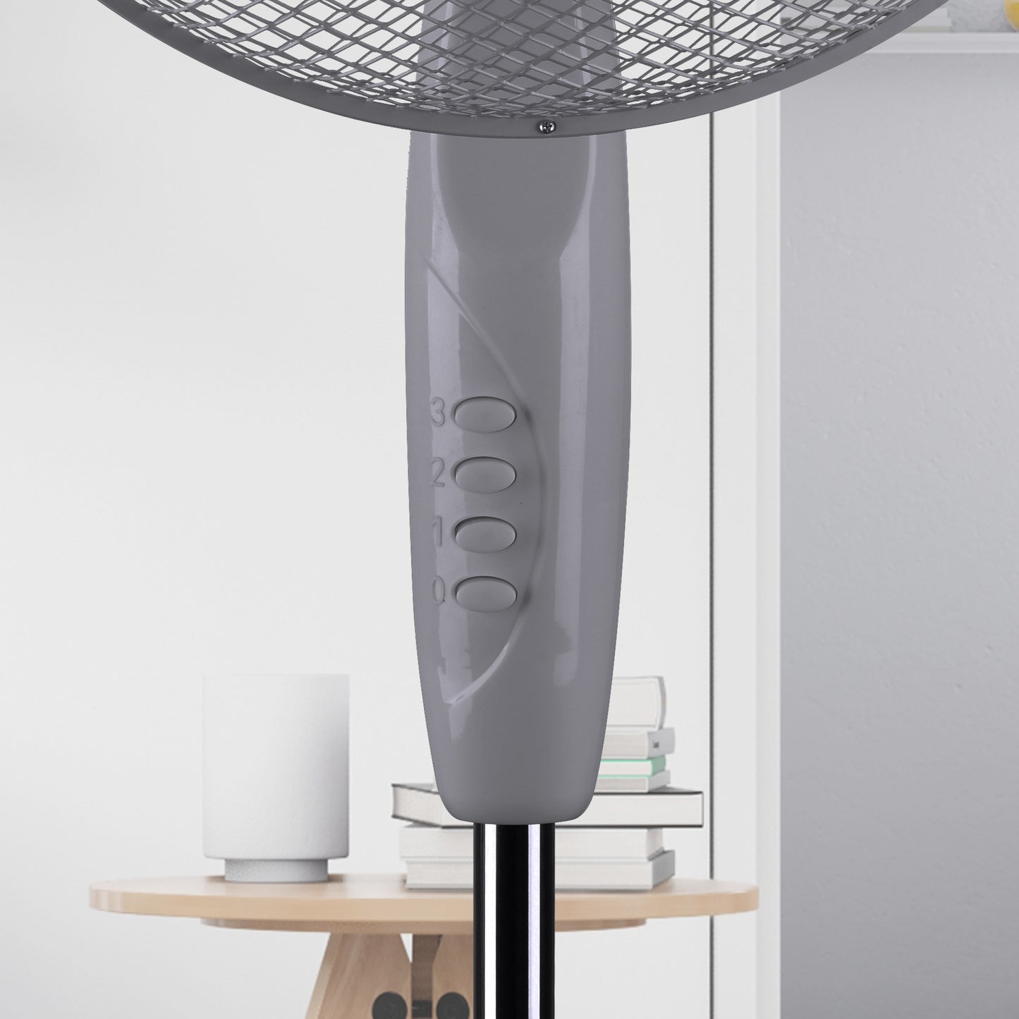 Schallen 16" Electric Oscillating Floor Standing Tall Pedestal Air Cooling Fan - Grey
