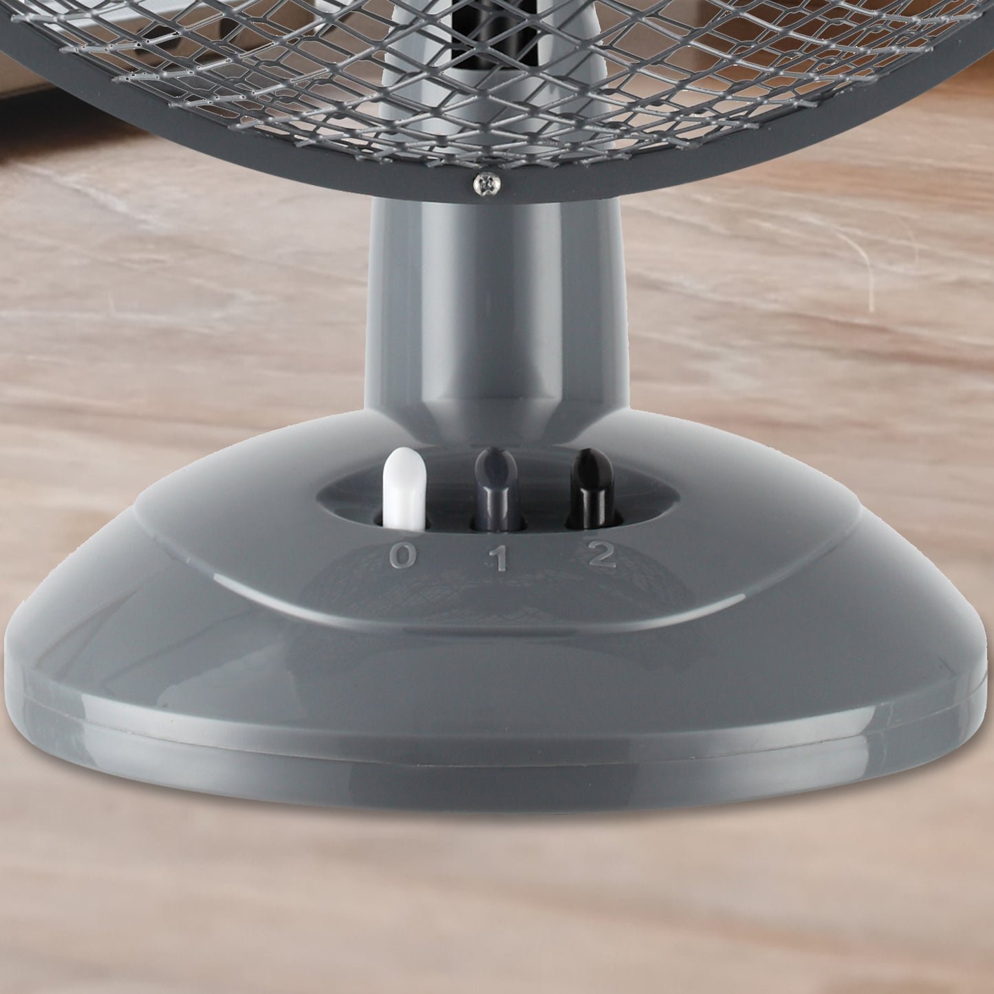 Schallen Small 9" Portable Desk Table Oscillating Cooling Fan with 2 Speed Setting - Grey