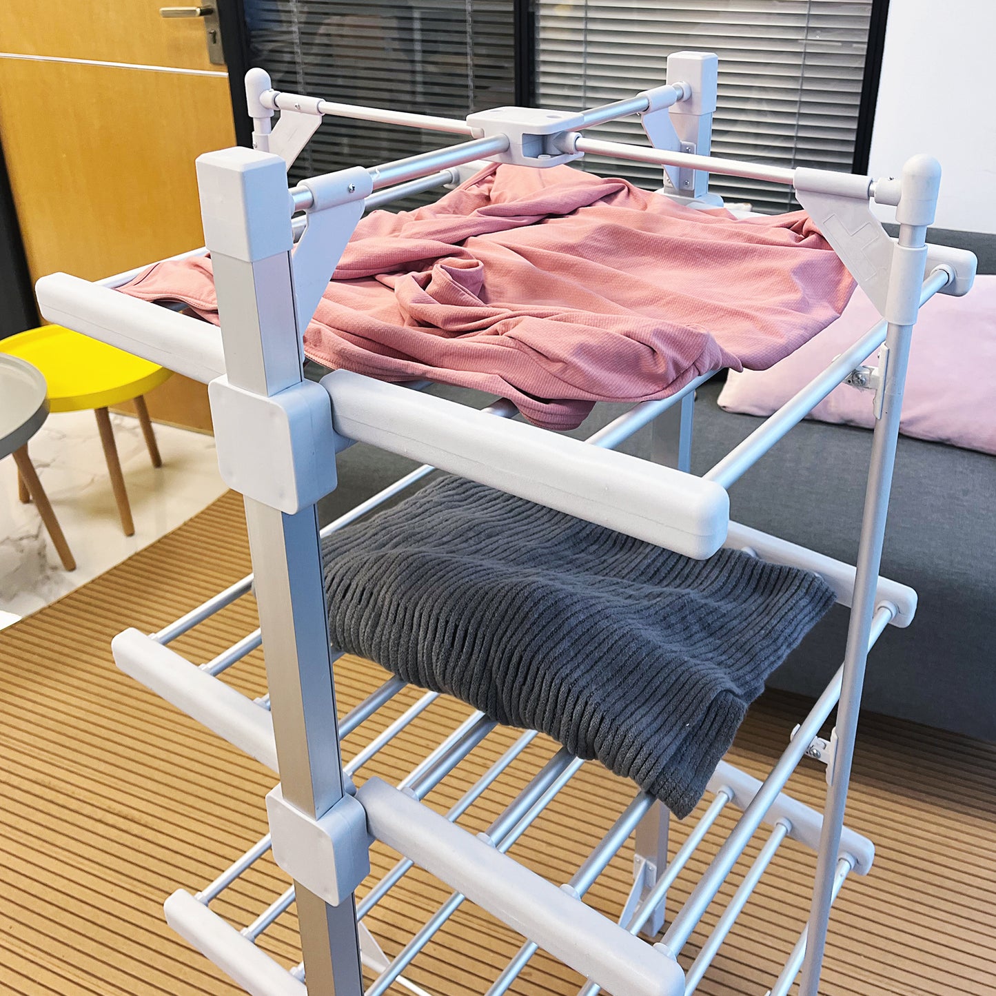 Schallen Mini 3 Tier Foldable Airer Indoor Fast Dry Washing Electric Clothes Dryer Rack with Cover