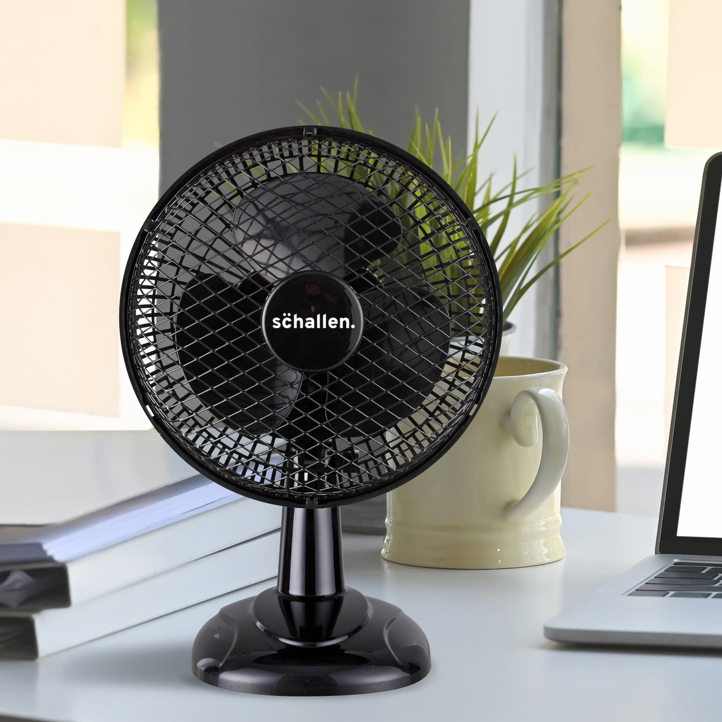 Schallen 6" Small Electric Modern Portable Air Cooling Fan with Tilt Feature - Black