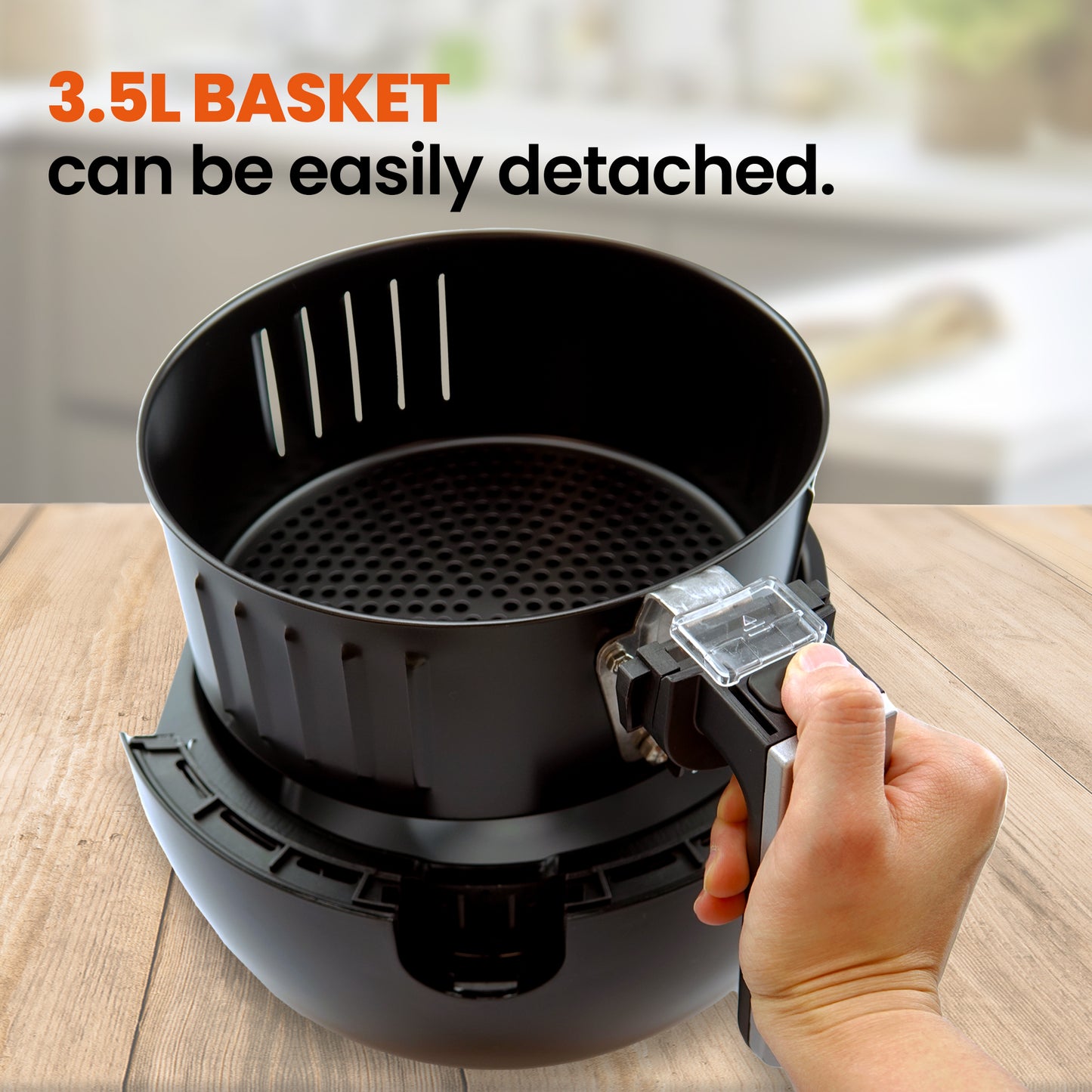 Schallen Modern Black Gloss Low Fat Large 3.5L 1300-1500W Digital Display Air Fryer with 9 Cooking Settings and 30 Minute Timer