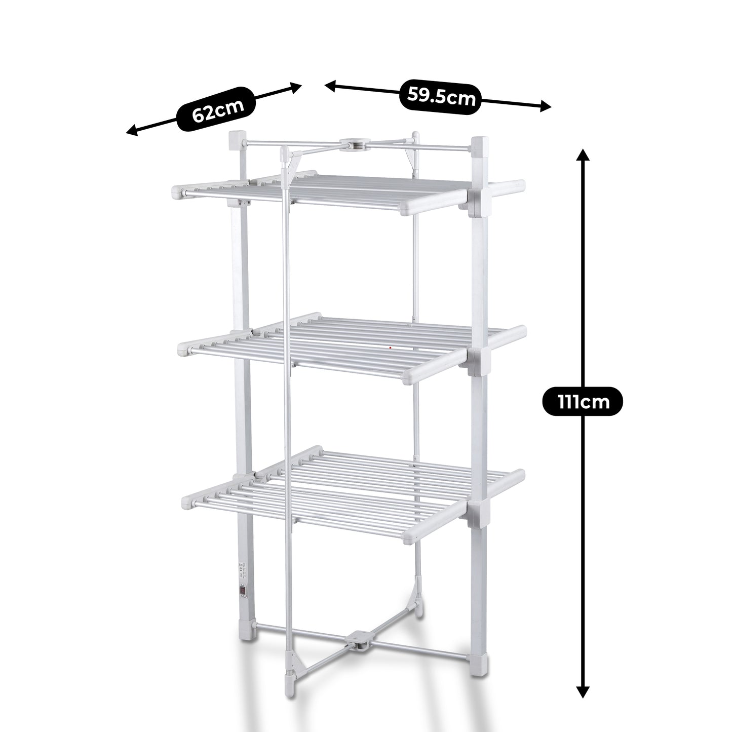 Schallen Mini 3 Tier Foldable Airer Indoor Fast Dry Washing Electric Clothes Dryer Rack with Cover