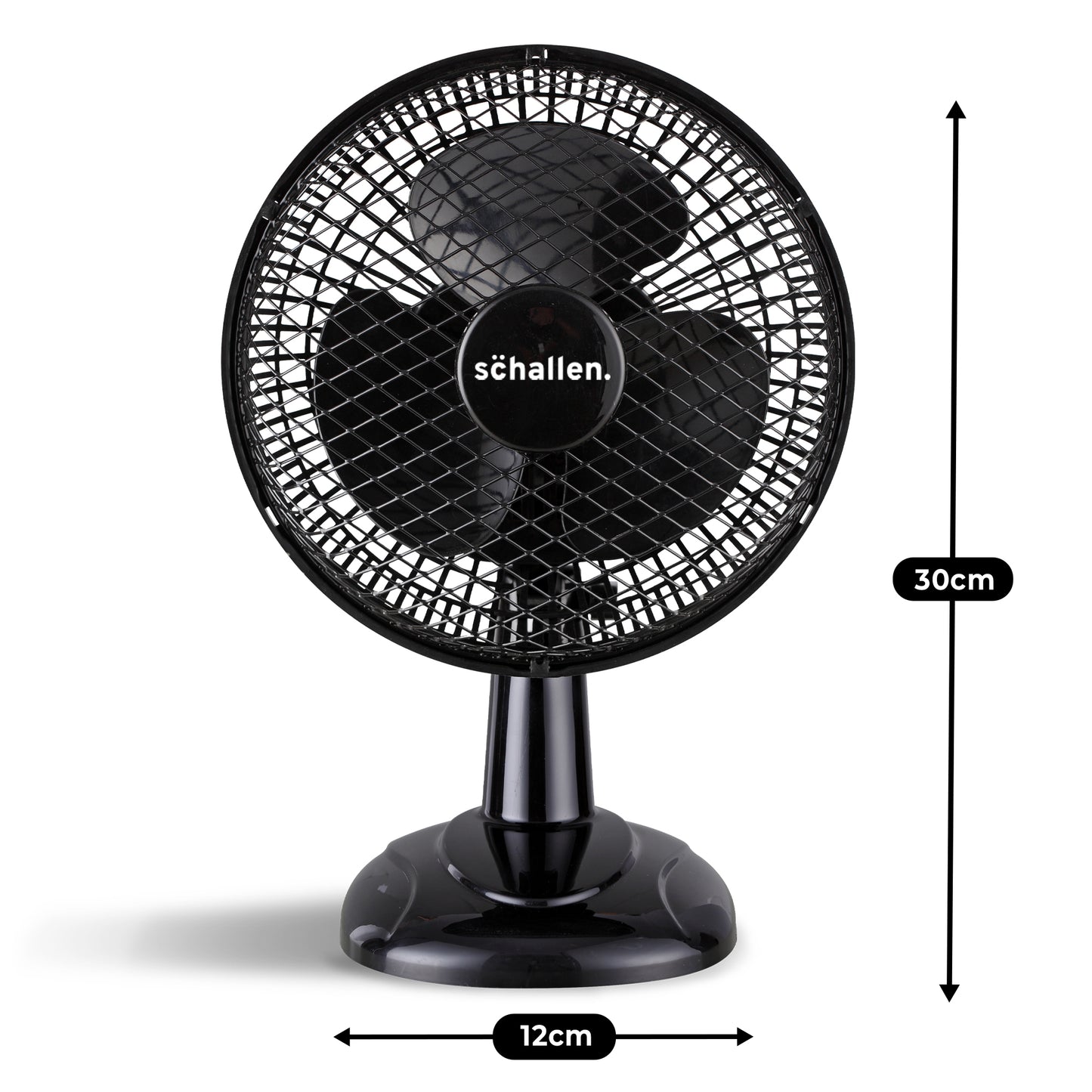 Schallen 6" Small Electric Modern Portable Air Cooling Fan with Tilt Feature - Black