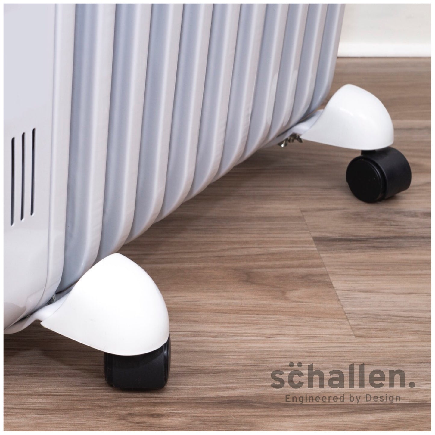 Schallen White 2500W 11 Fin Portable Electric Slim Oil Filled Radiator Heater with Timer