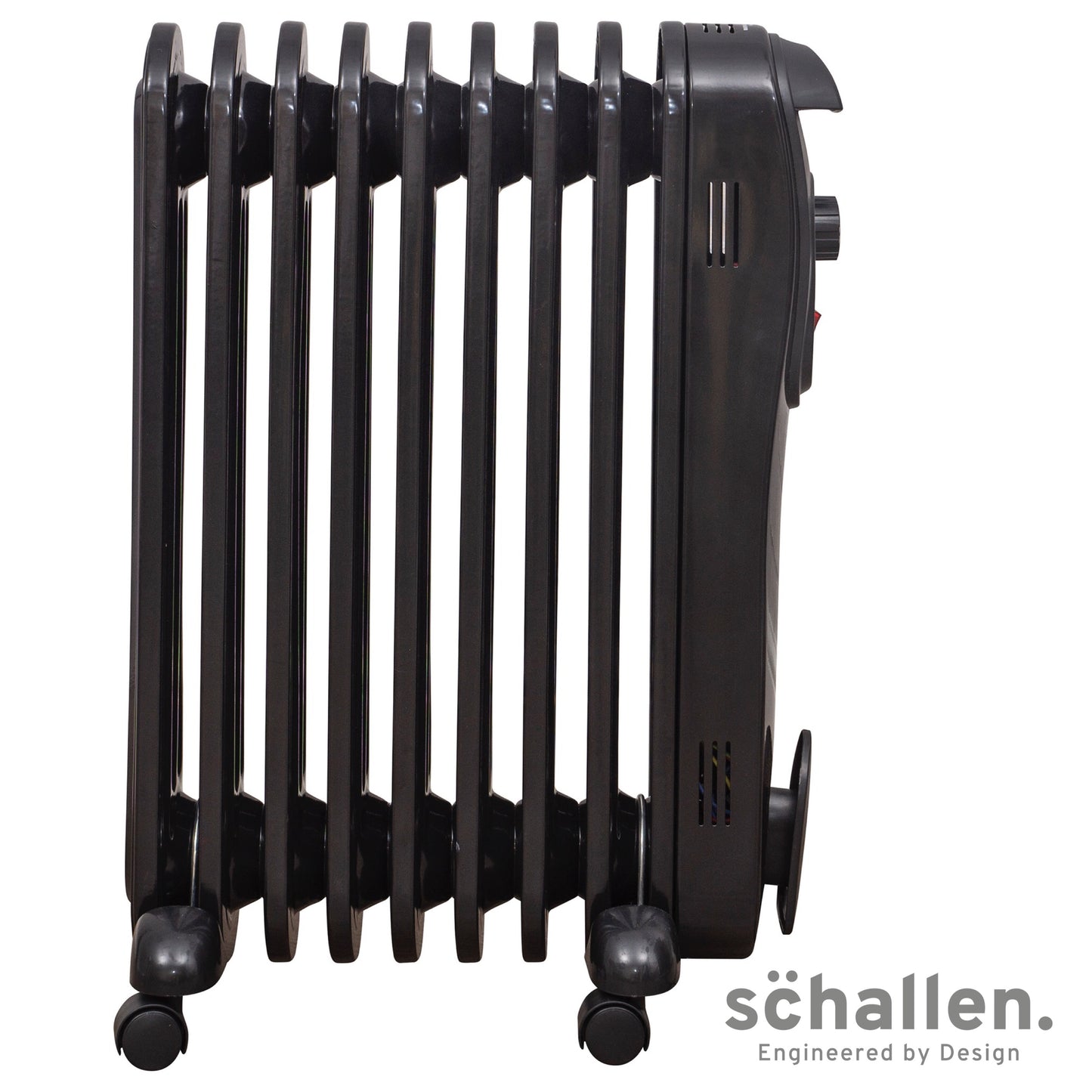 Schallen Black 2000W 9 Fin Portable Electric Slim Oil Filled Radiator Heater