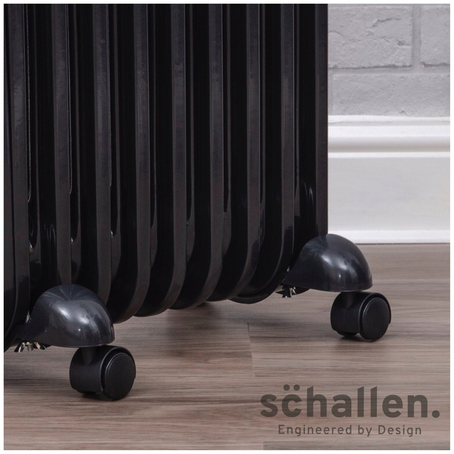 Schallen Black 2000W 9 Fin Portable Electric Slim Oil Filled Radiator Heater