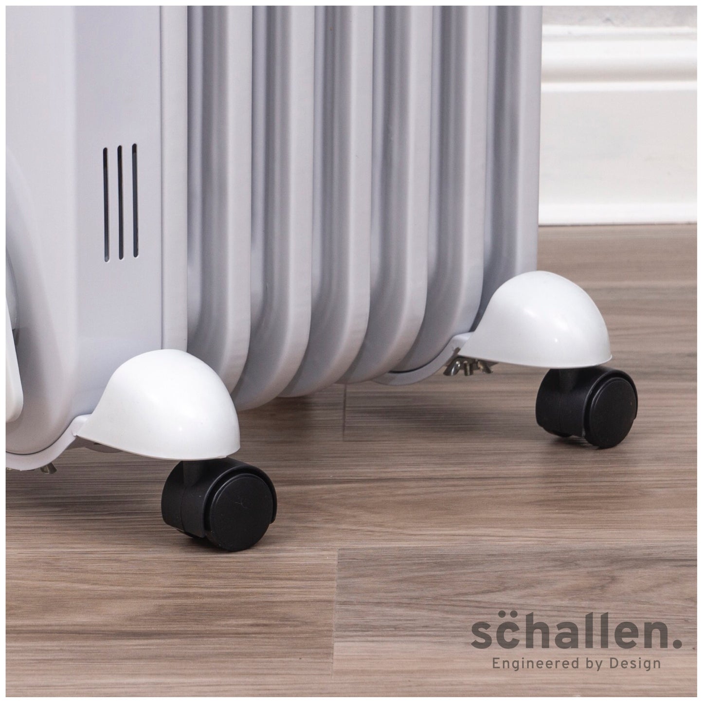Schallen White 1500W 7 Fin Portable Electric Slim Oil Filled Radiator Heater