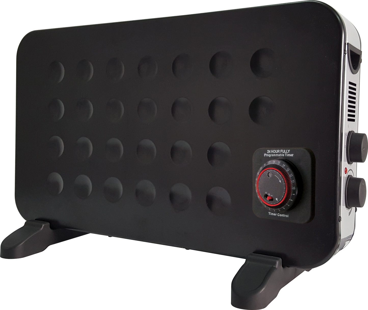 Schallen Black 2KW Portable Convector Radiator Heater with Timer & Turbo Fan