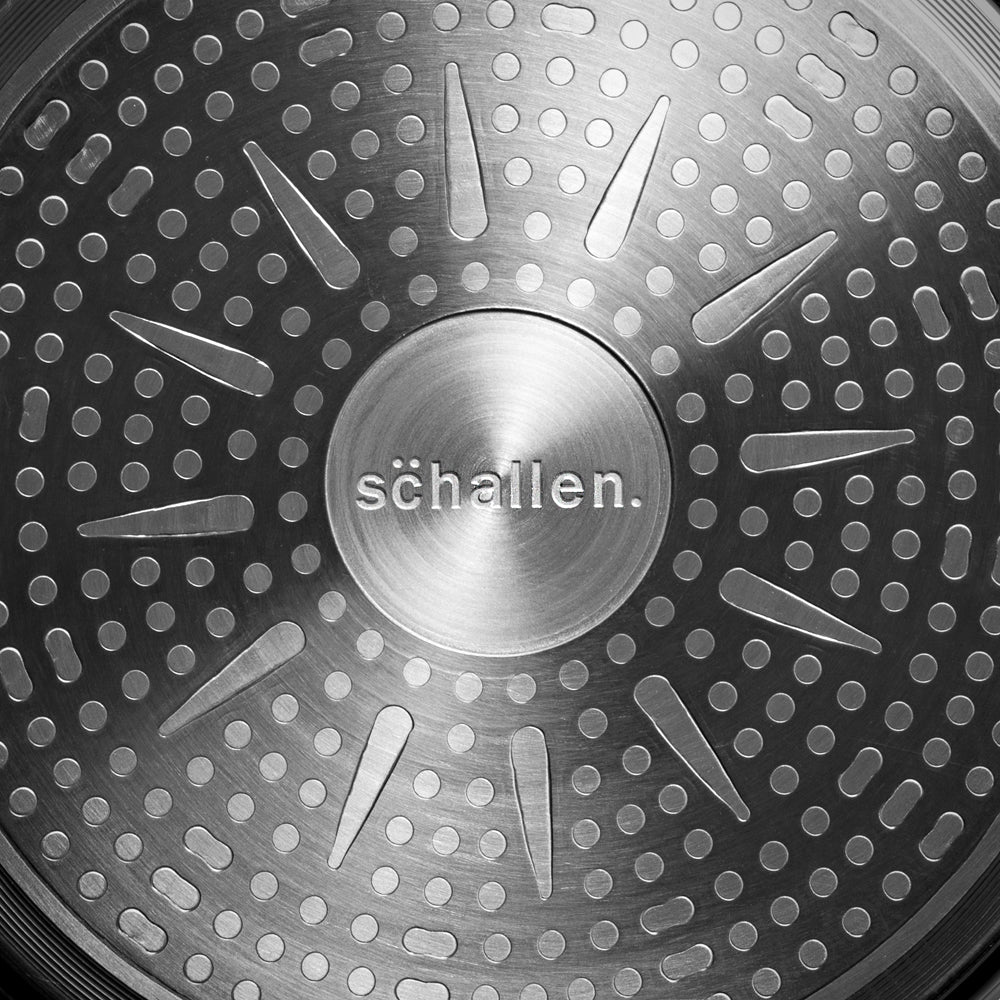 Schallen 5 Pcs Grey Marble Non Stick Cookware Frying Pan Saucepan Pot Set with Black Handle - Anthracite