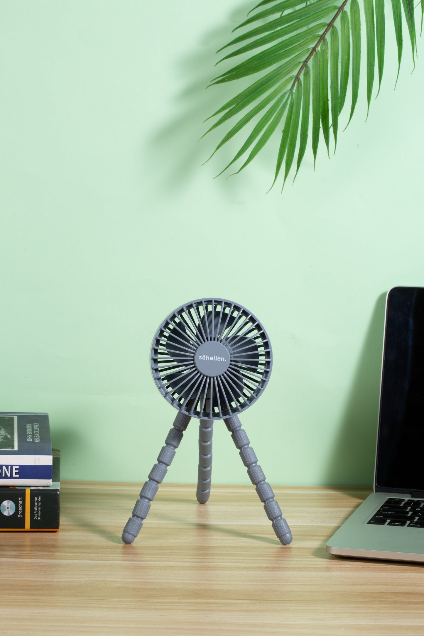 Schallen Rechargeable 4 Way Portable Lightweight Fan for Pram Fan, Car Seat, Desk, Office, Travel Fan - Grey