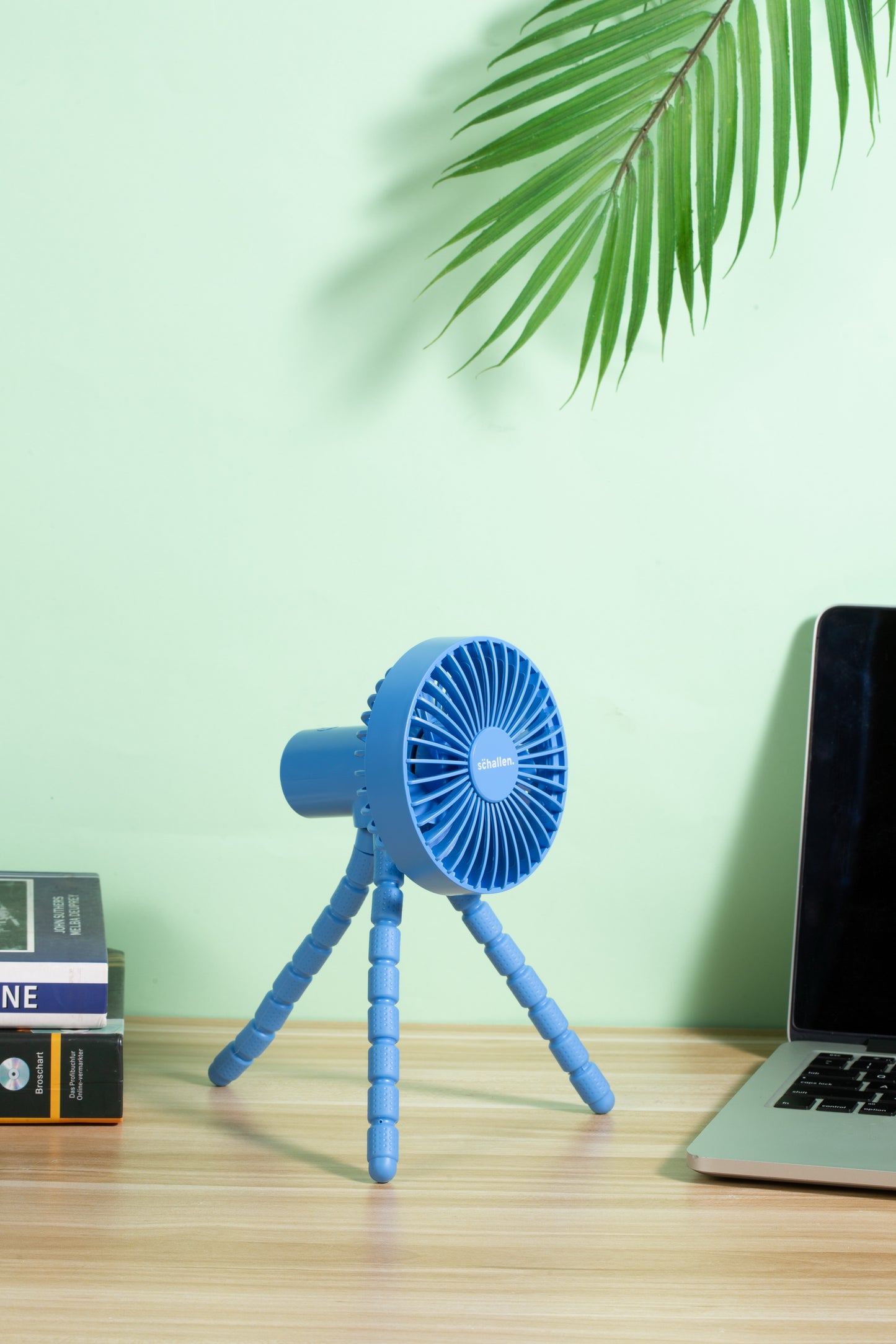 Schallen Rechargeable 4 Way Portable Lightweight Fan for Pram Fan, Car Seat, Desk, Office, Travel Fan - Blue