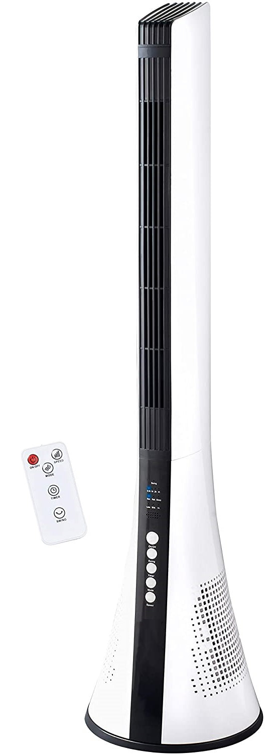 Schallen Oscillating Bladeless Slim Floor Standing Tower Fan with Remote Control, Timer & Sleep Mode