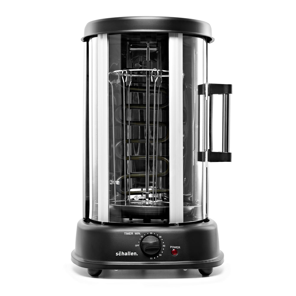 Schallen Electric 1500W 360° Rotating 21L Rotisserie Grill for Kebabs, Skewers and Roasts