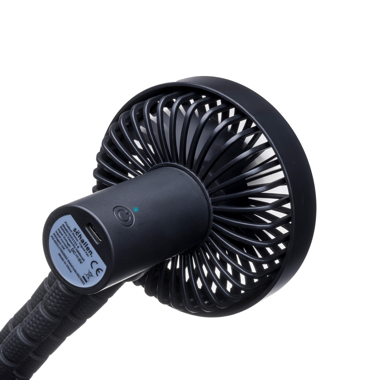 Schallen Rechargeable 4 Way Portable Lightweight Fan for Pram Fan, Car Seat, Desk, Office, Travel Fan - Black