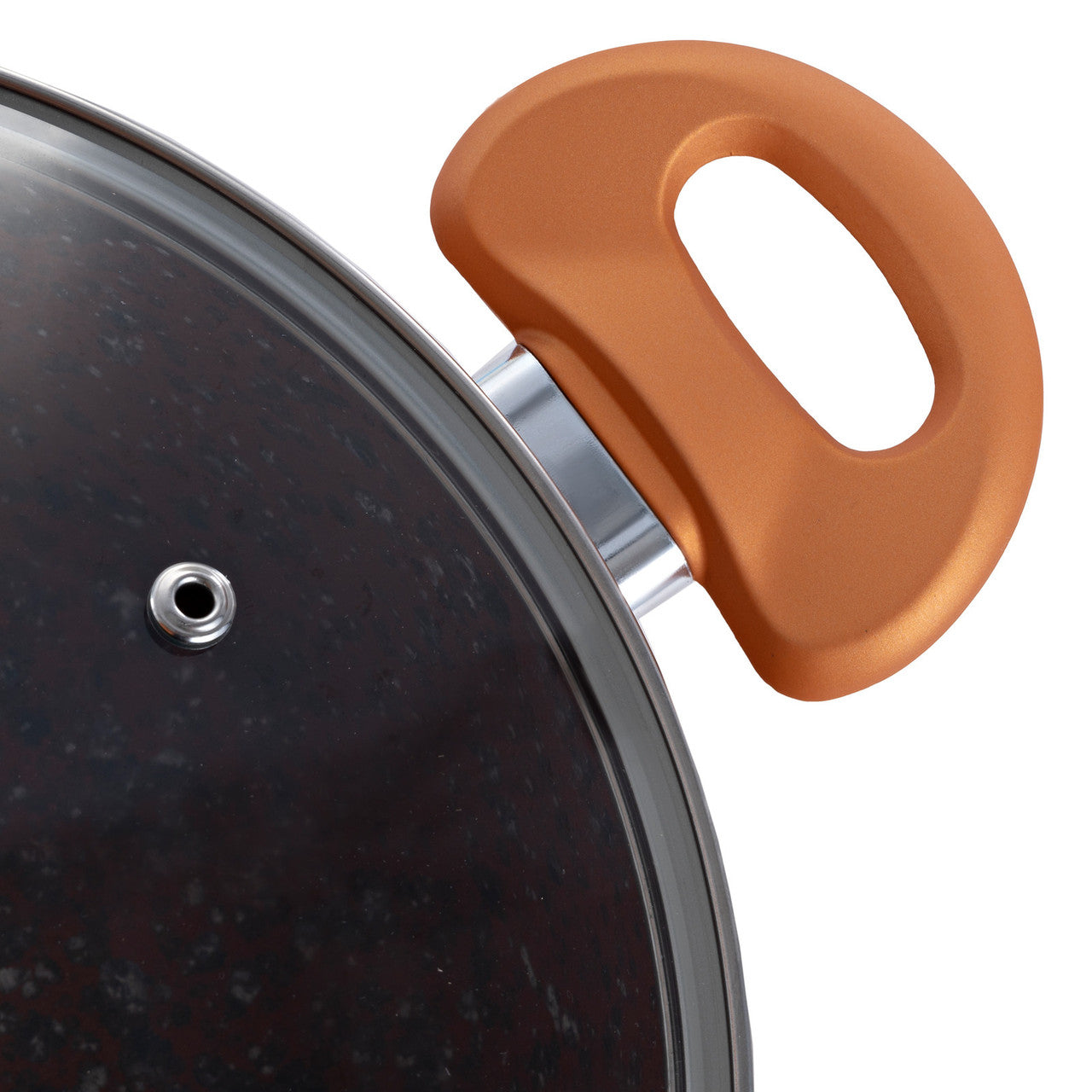 Schallen 5 Pcs Non Stick Red Granite Copper Forged Ceramic Frying Pan Saucepan Cooking Stock Pot Full Pan Set