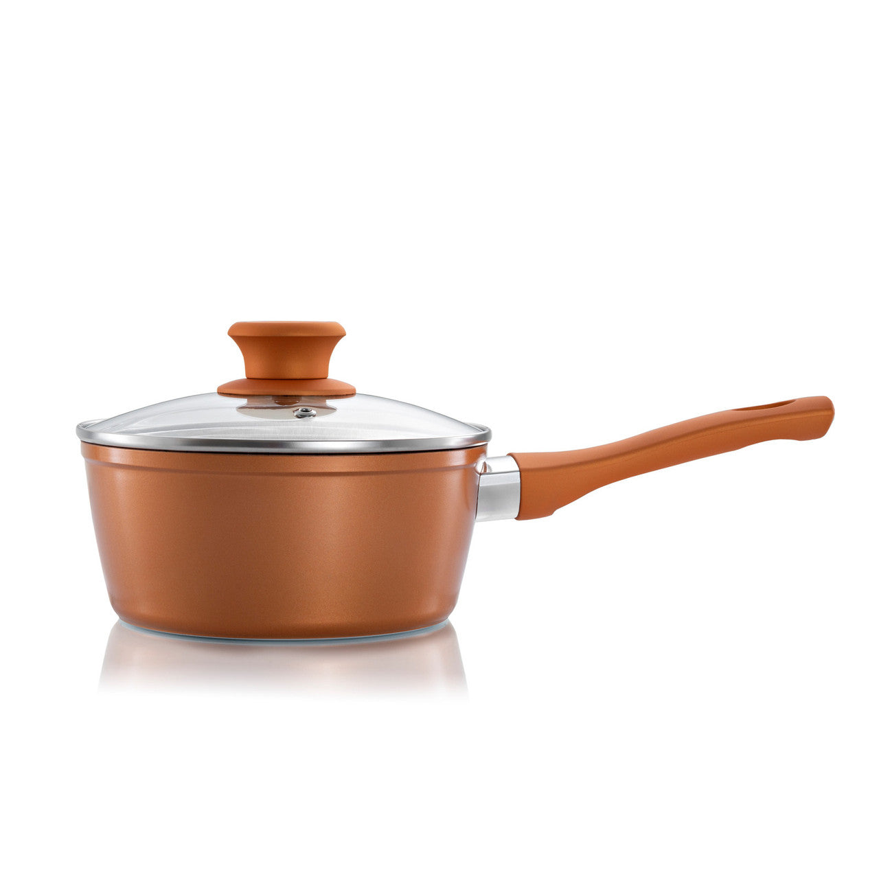 Schallen 5 Pcs Non Stick Red Granite Copper Forged Ceramic Frying Pan Saucepan Cooking Stock Pot Full Pan Set