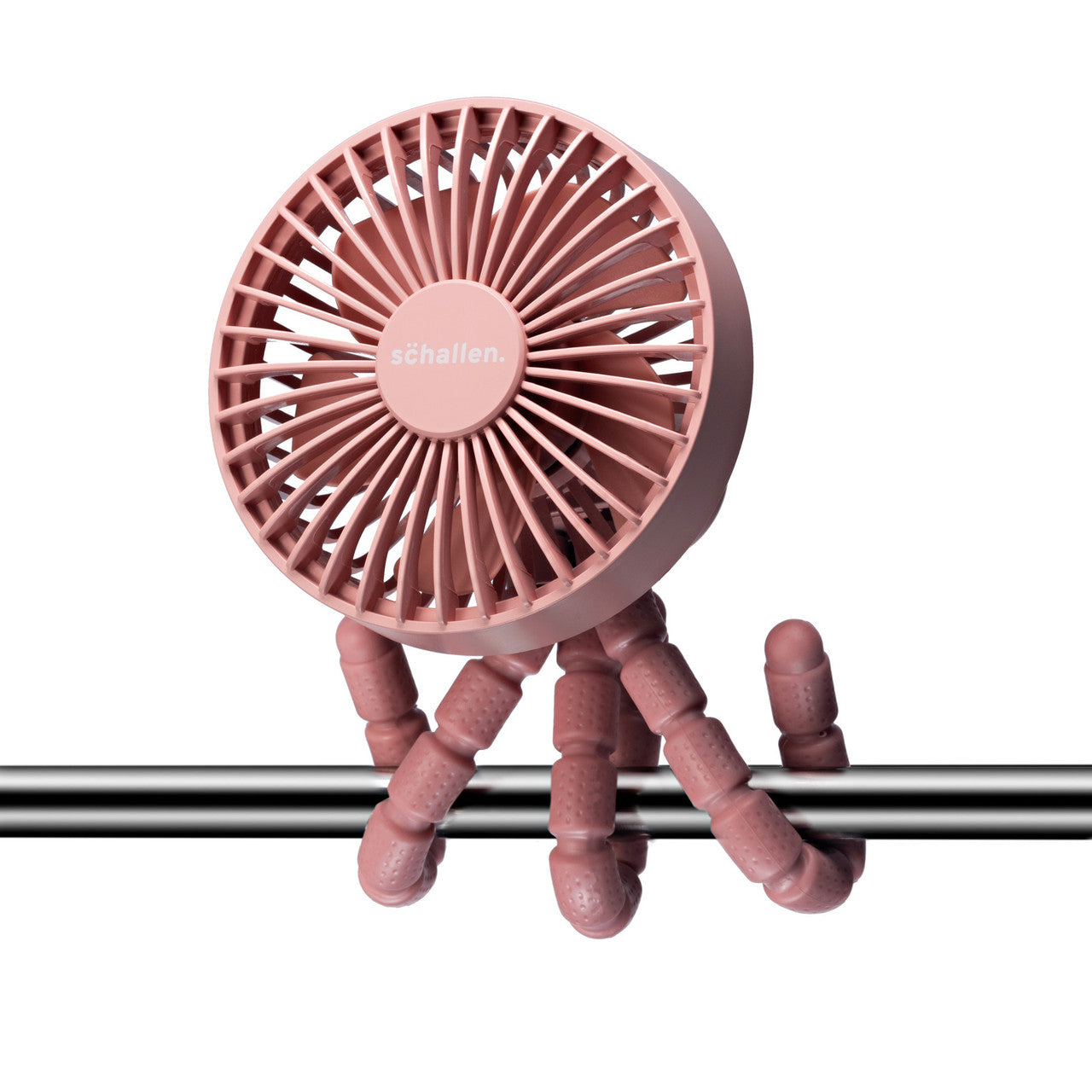 Schallen Rechargeable 4 Way Portable Lightweight Fan for Pram Fan, Car Seat, Desk, Office, Travel Fan - Pink